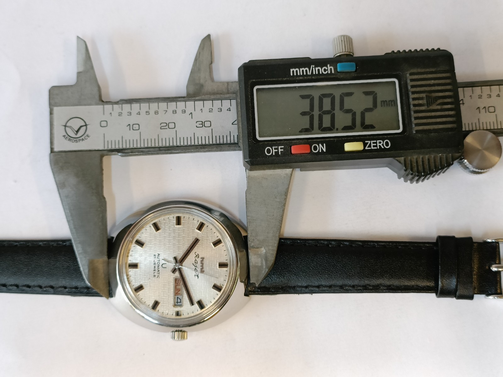 ORIGINAL HMT RAJAT 21J AUTOMATIC WHITE DIAL INDIA MEN’S WORKING CONDITION