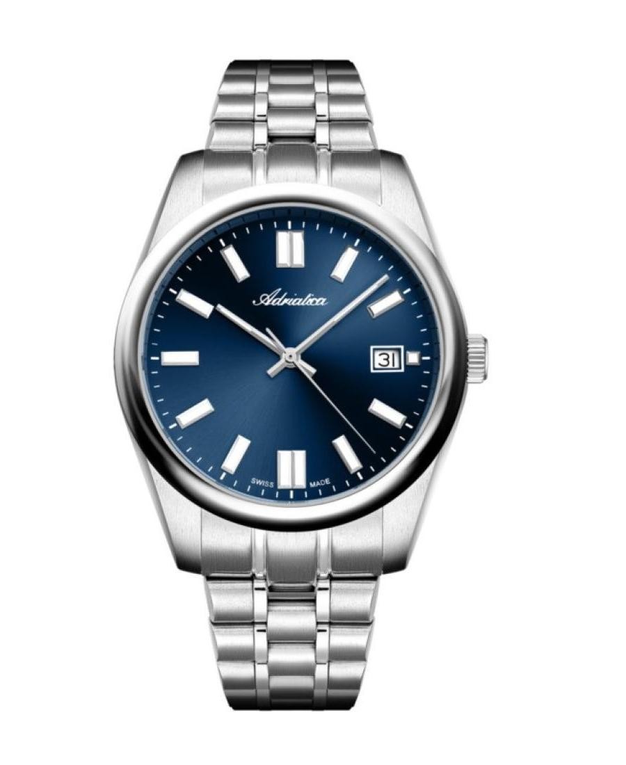 ADRIATICA Men Quartz Casual Watch Classic Dress Blue Dial Waterproof Swiss 40mm