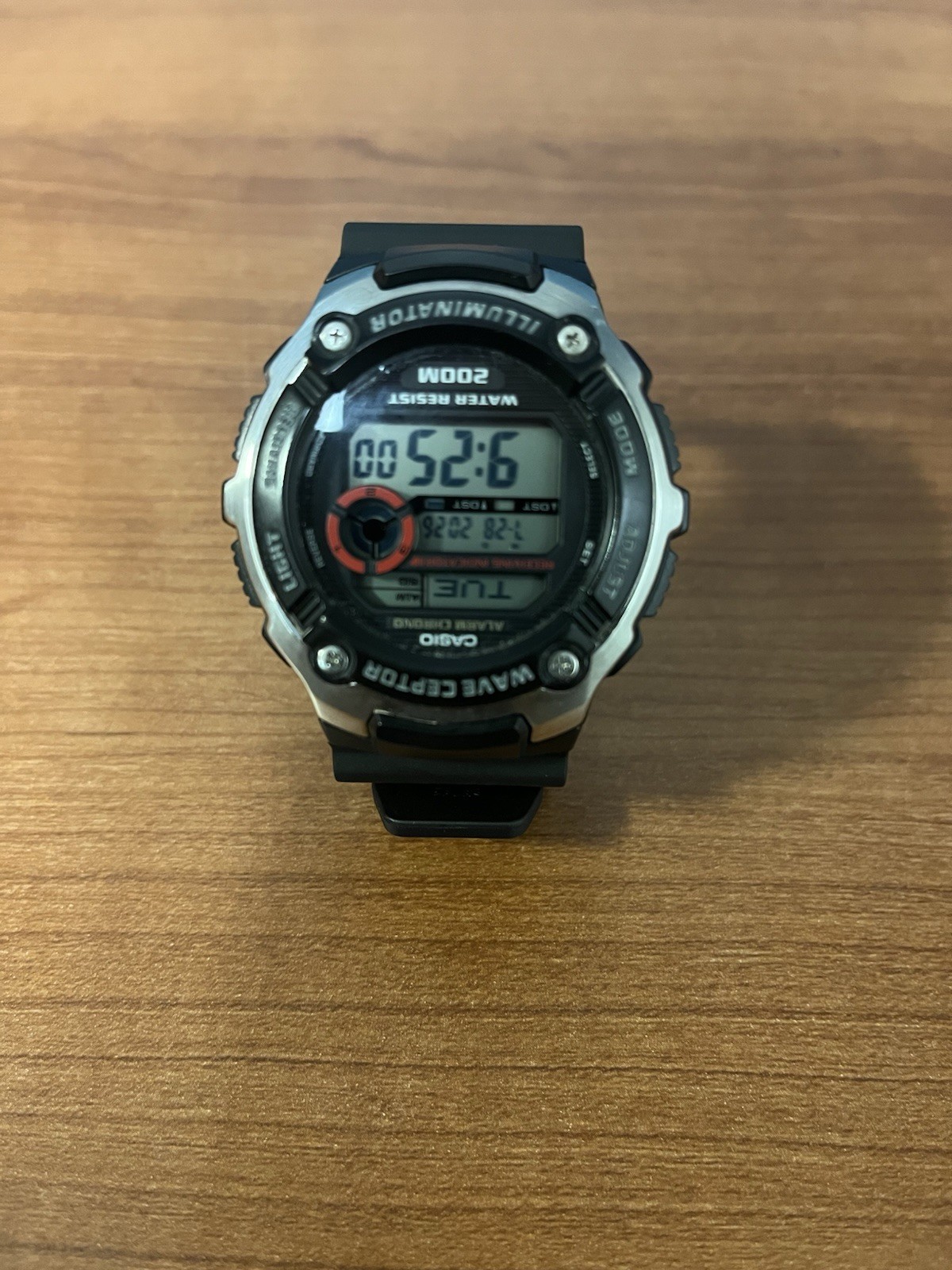 Casio Wave Ceptor 200M Atomic Digital Men’s Watch Alarm Chrono Black Resin