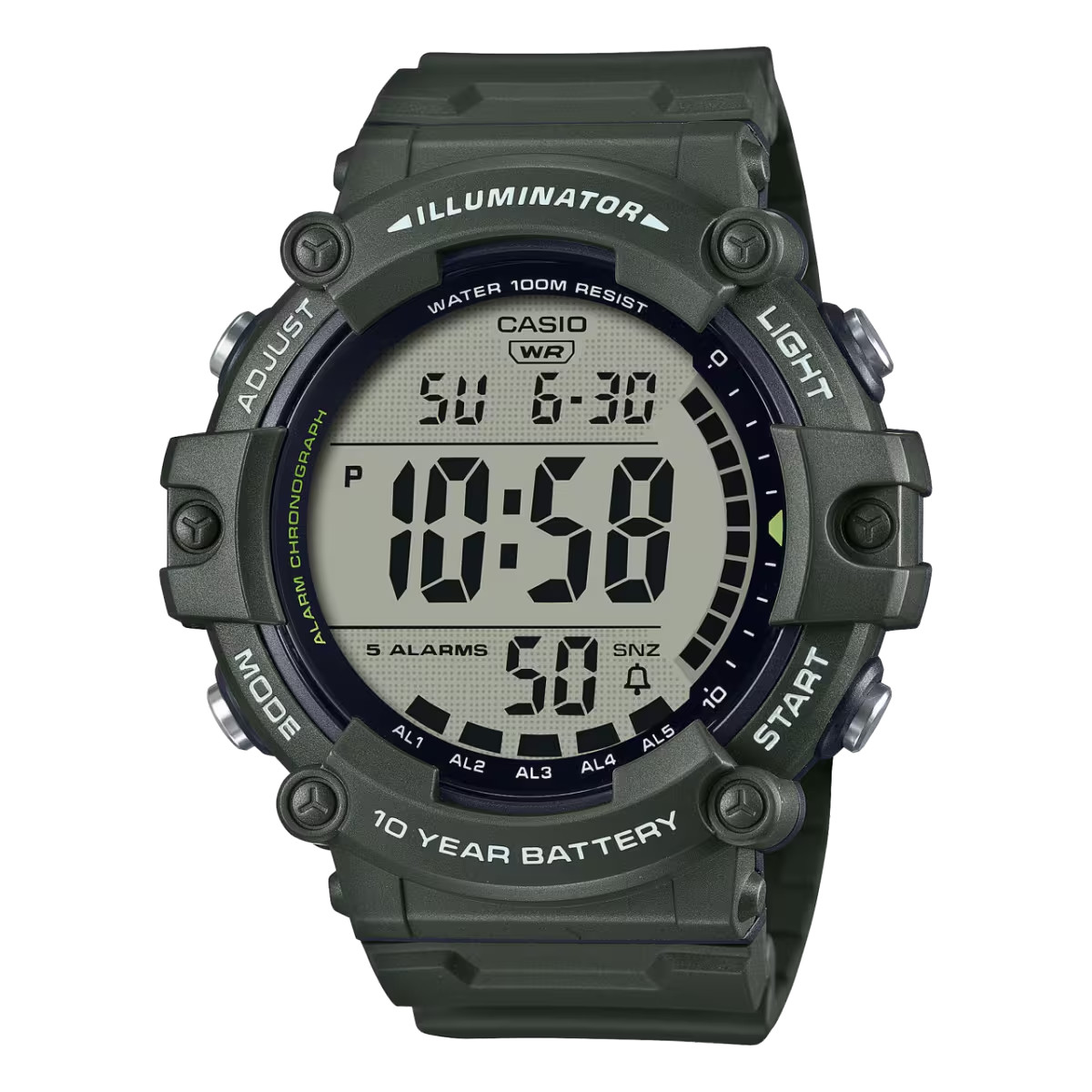 Casio AE1500WHX-3AV, Chronograph Watch, Illuminator, 5 Alarms, 10 Year Battery