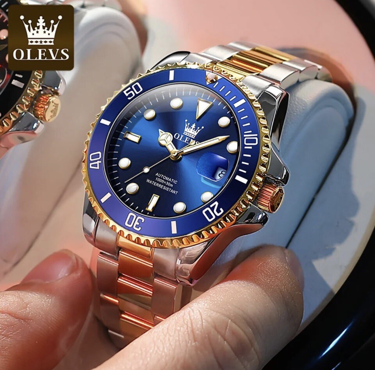 OLEVS Men Mechanical Automatic Watch Luxury Waterproof Luminous Stainless Steel