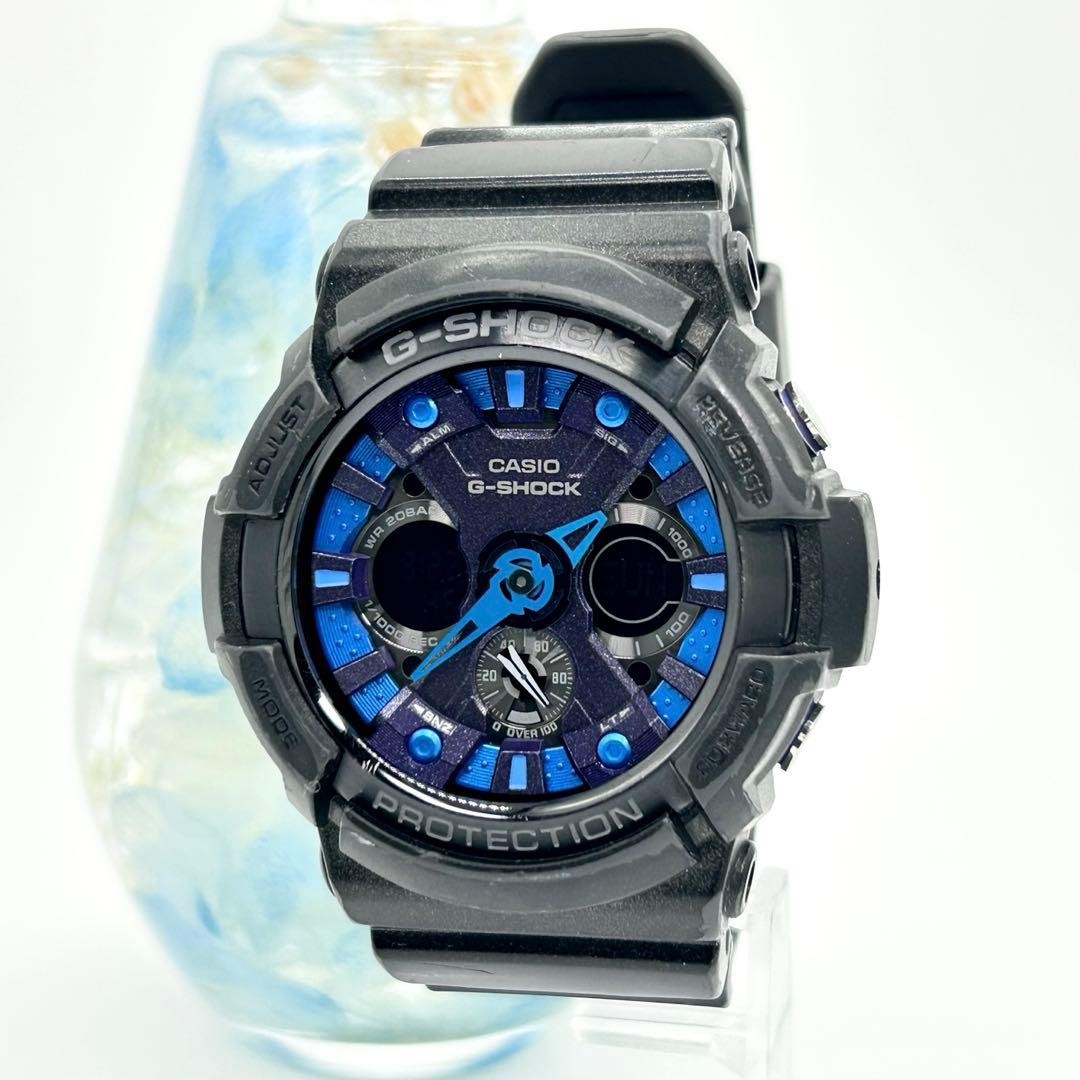Casio G-Shock GA-200SH Digital Watch Black/Blue, Case 2.2 in, Wrist 8.5 in