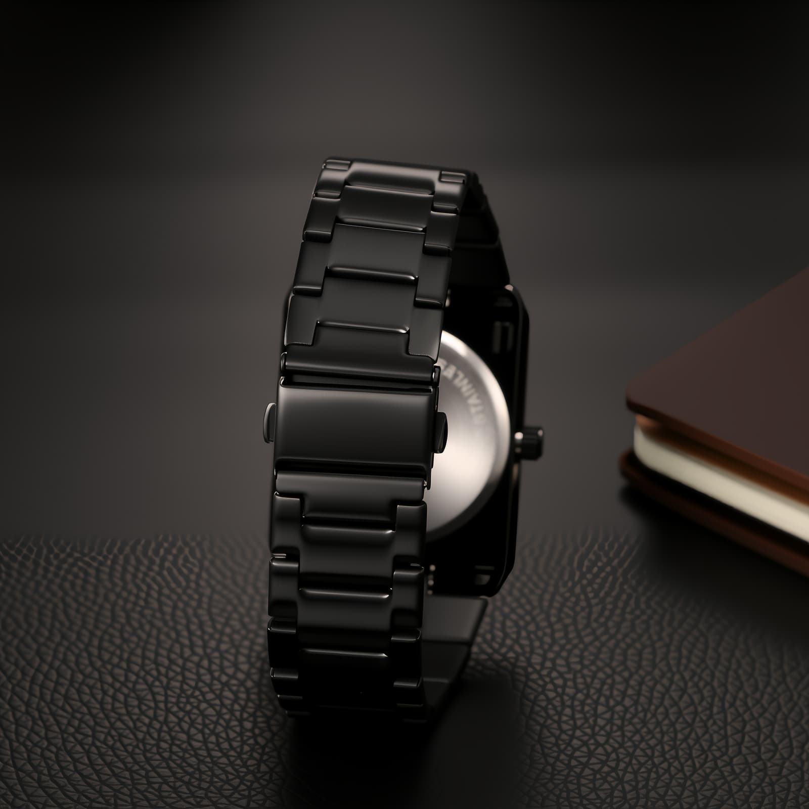 Men’s Y2K Square Handless Dial Adjustable Stainless Steel Strap Band Wrist Watch