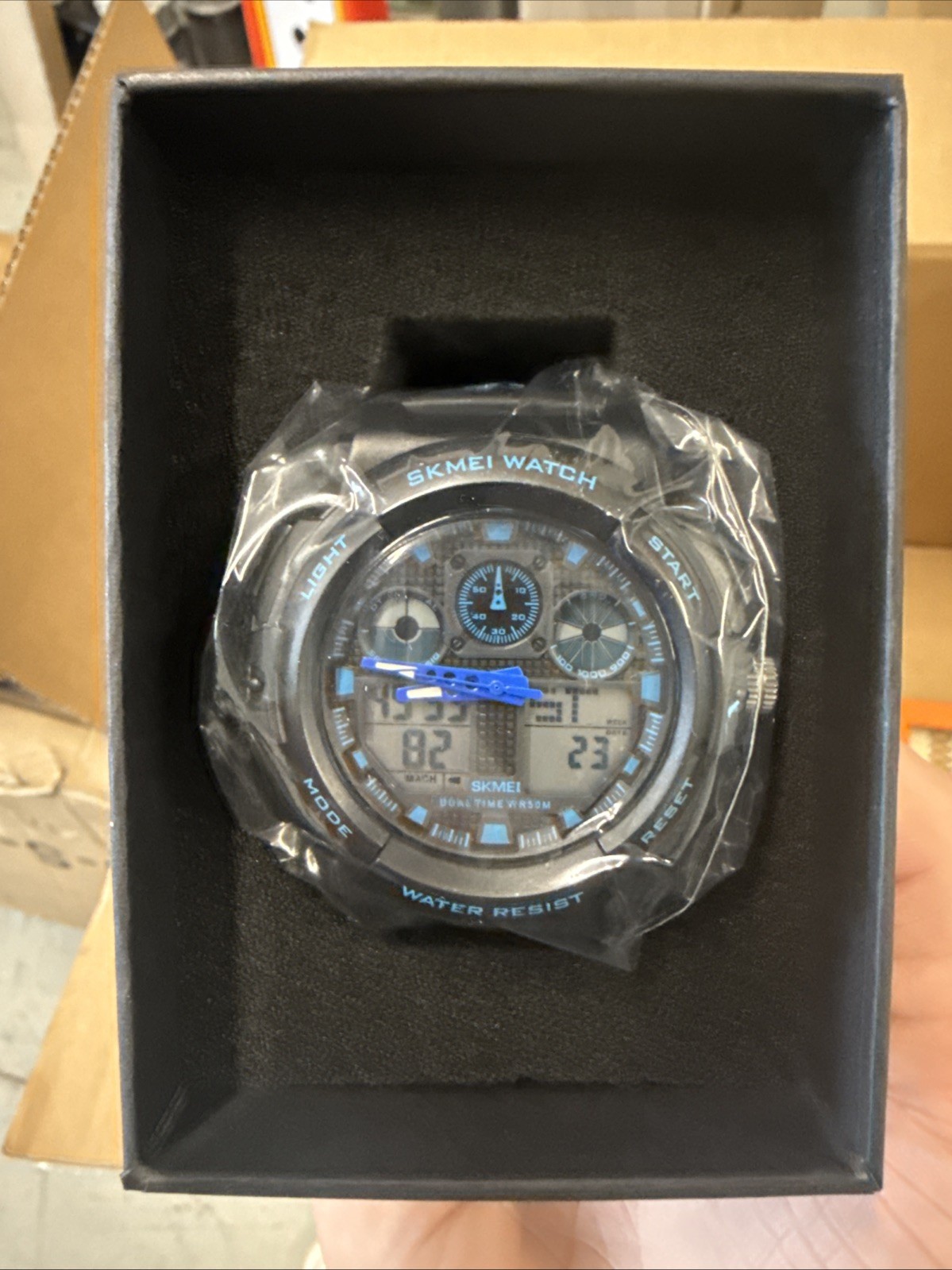 SKMEI Men Quartz Watch Black Blue LED Digital Sport Watch Boys Wristwatch