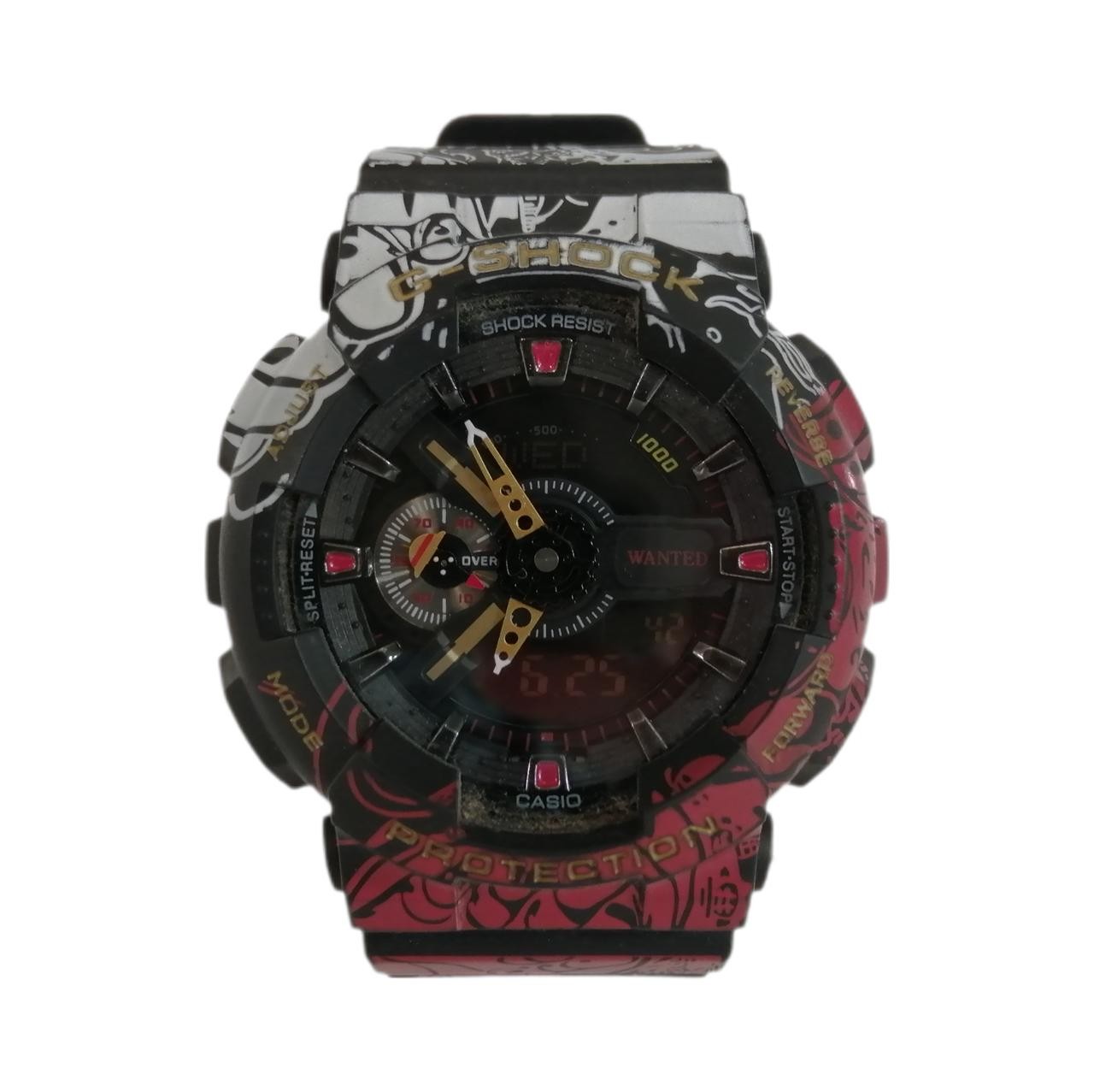 CASIO G-SHOCK x ONE PIECE Quartz Wristwatch Black GA-110JOP-1A4JR Used Japan F/S