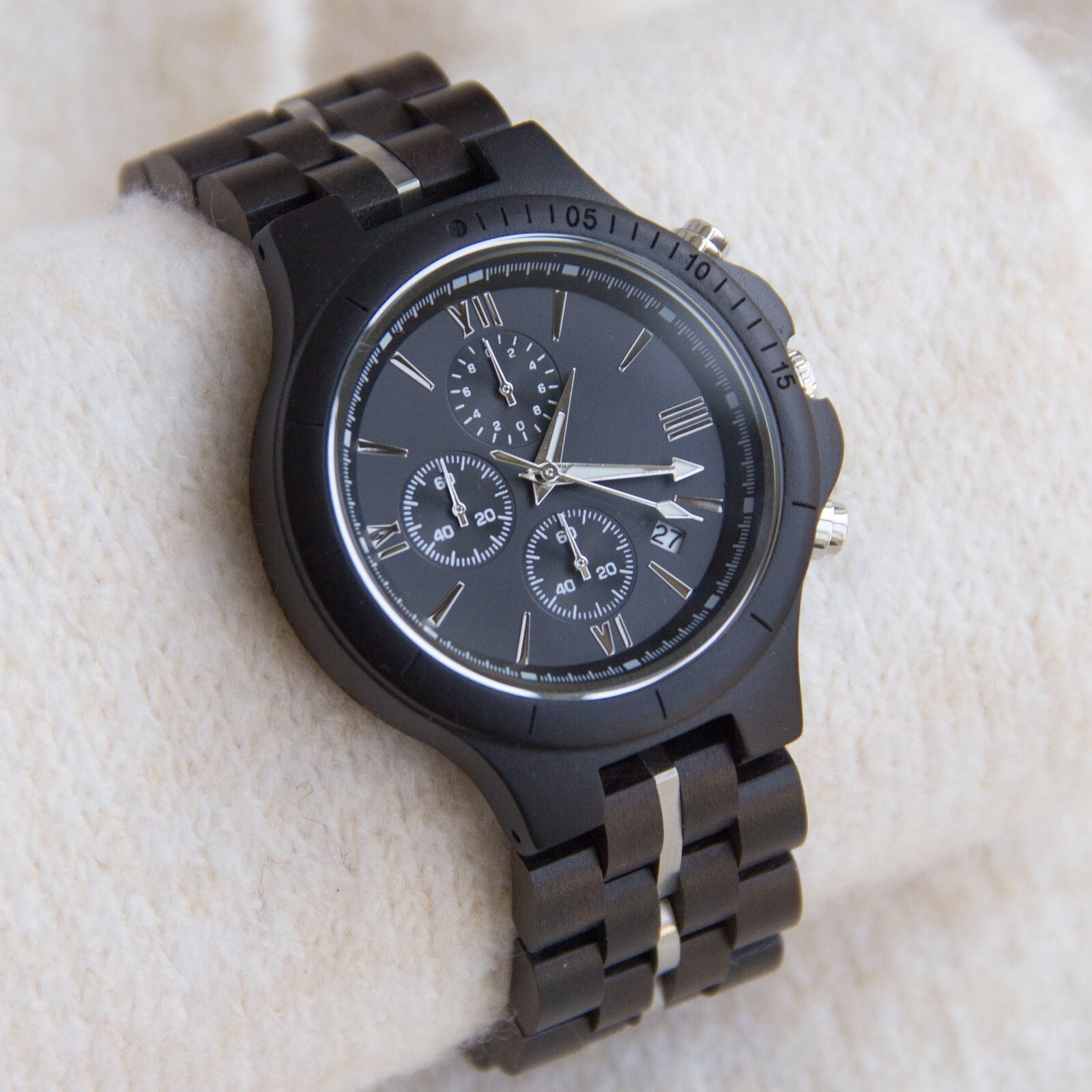 Men’s Wood Watch Handmade Chronograph Wooden Watch