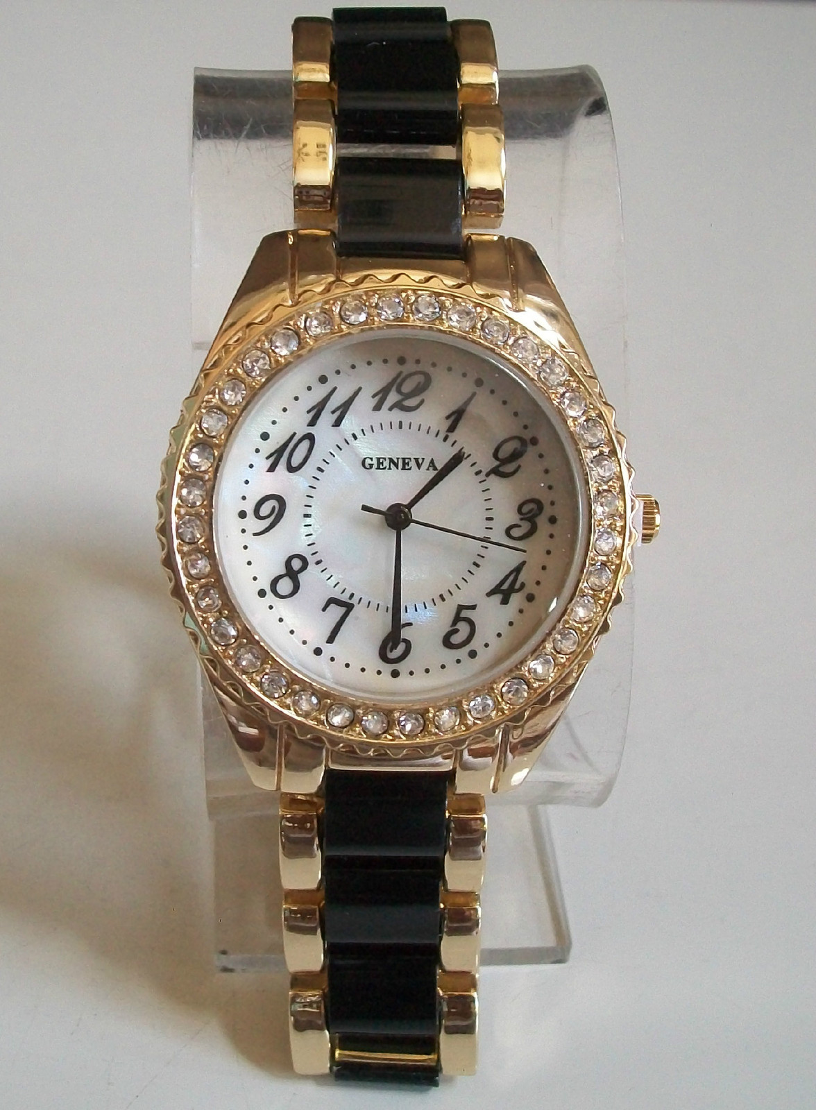 Women’s number dial black, white, gold & rose gold stone fashion casual watches