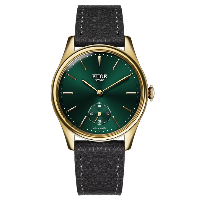 KUOE KYOTO OLD SMITH 90-001 Analog Watch Green Dial Gold Bezel Gold Hand Antique