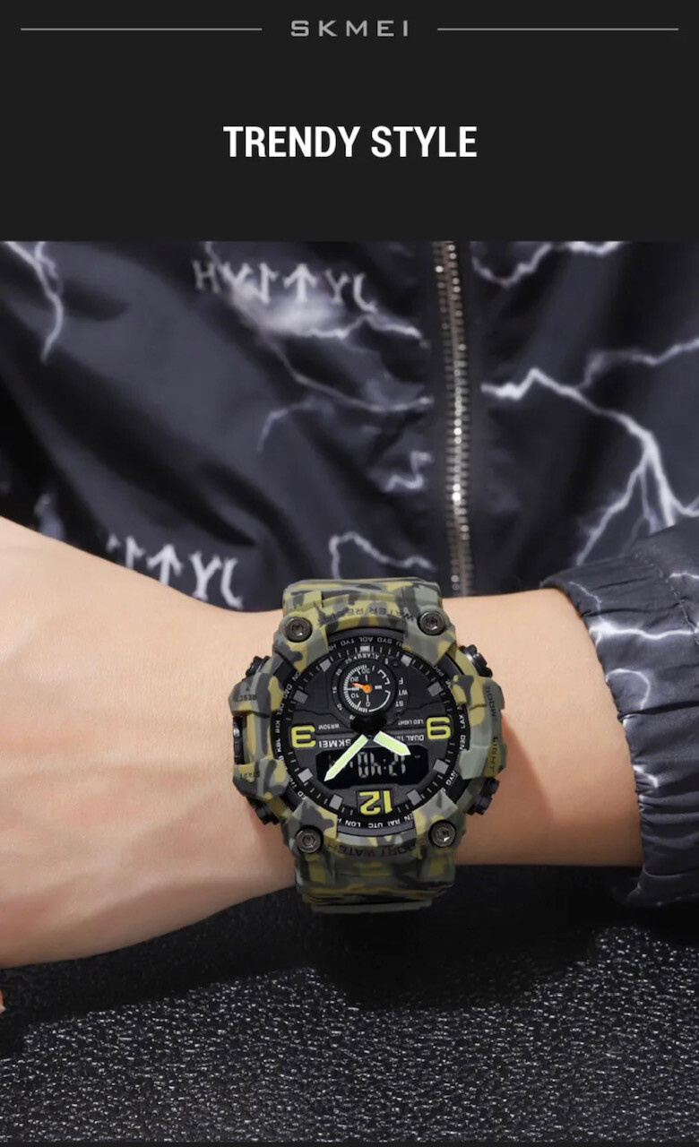 Men Large OVERSIZED Waterproof Digital Sports Military Tactical WRIST WATCH 54mm