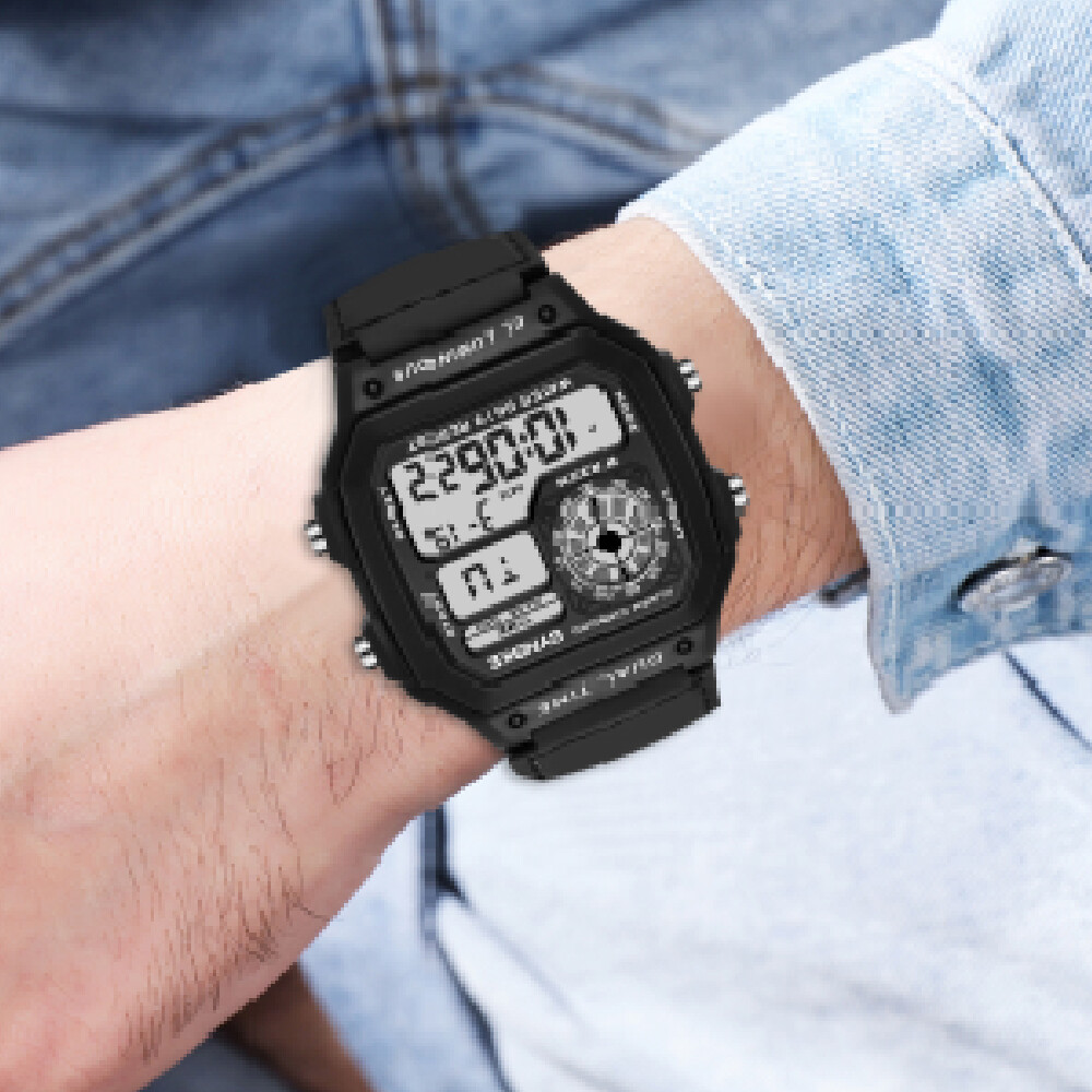 Men Military Nylon Canvas Strap Wrist Watch Waterproof LED Digital Wrist Watch