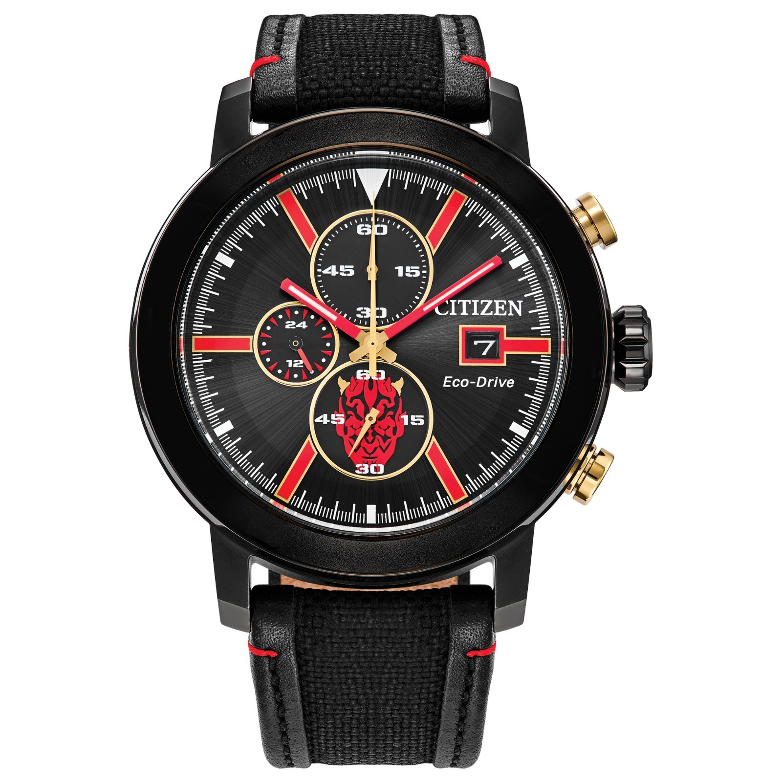 Citizen Men’s Darth Maul Chronograph Date Eco-Drive Black Watch 44MM CA0766-02W