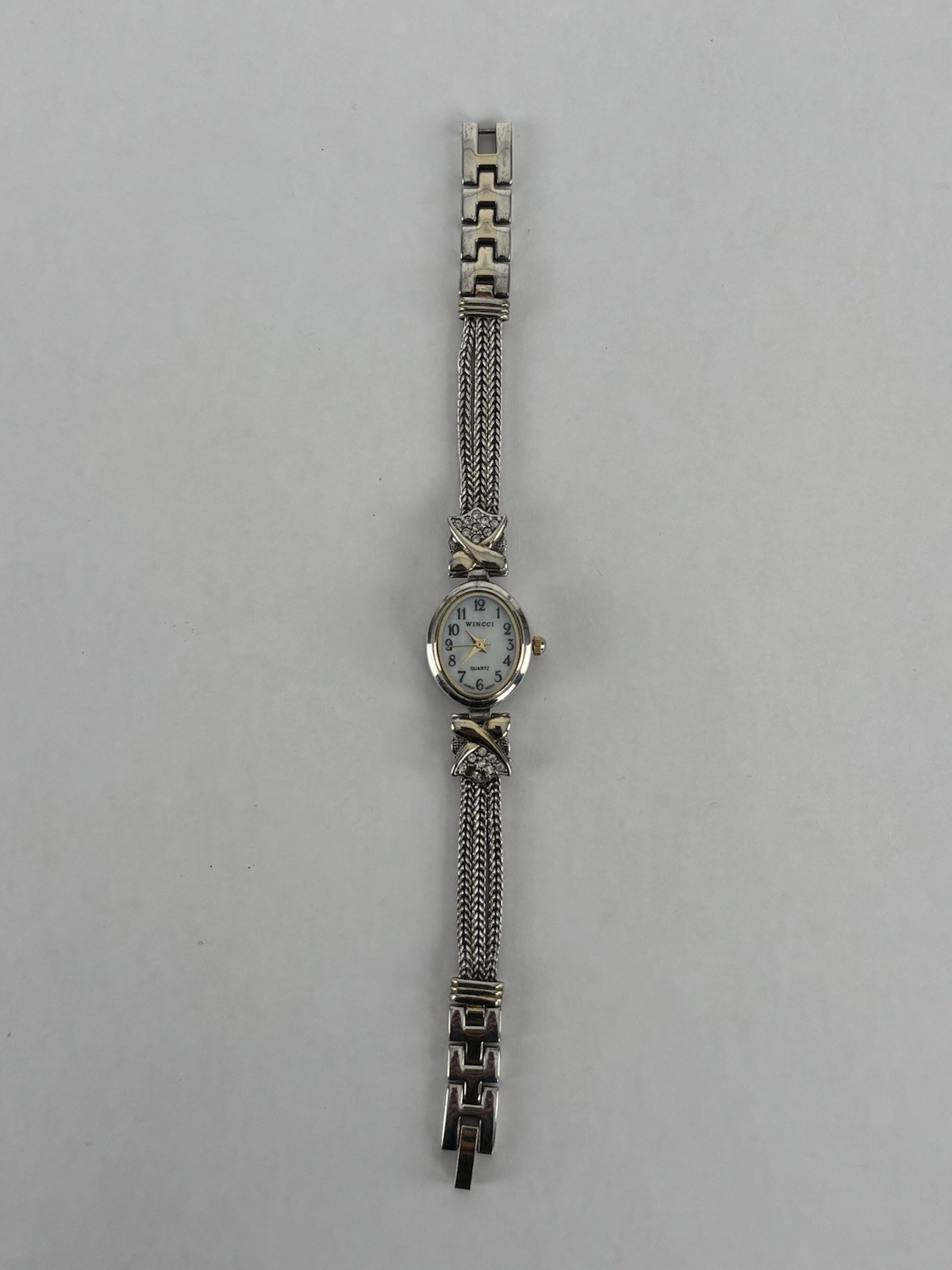 Wincci 18mm Sterling Silver Plated Quartz Watch w/Bracelet & New Battery