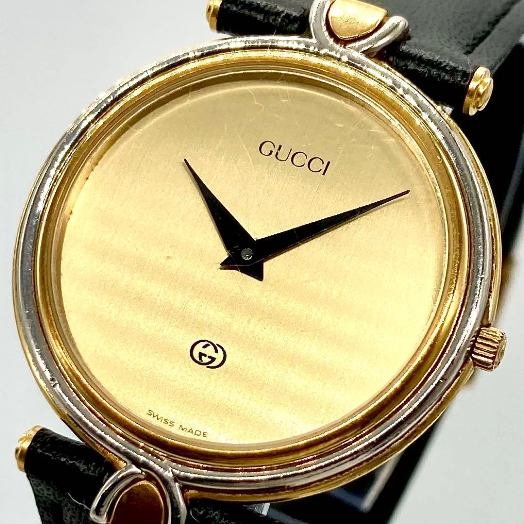 Gucci Working 4500M Combo Gold Dial Silver Men’s Wristwatch