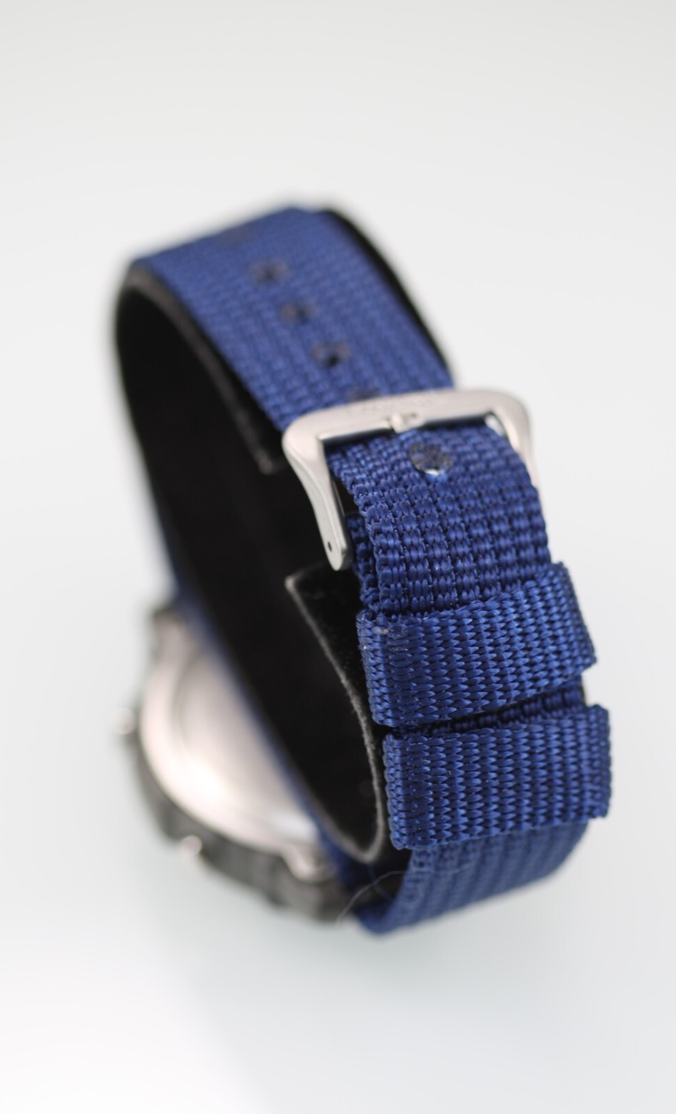 Casio Watch Men Gray Black Plastic 100m Blue Nylon Date Alarm Light Chron Quartz