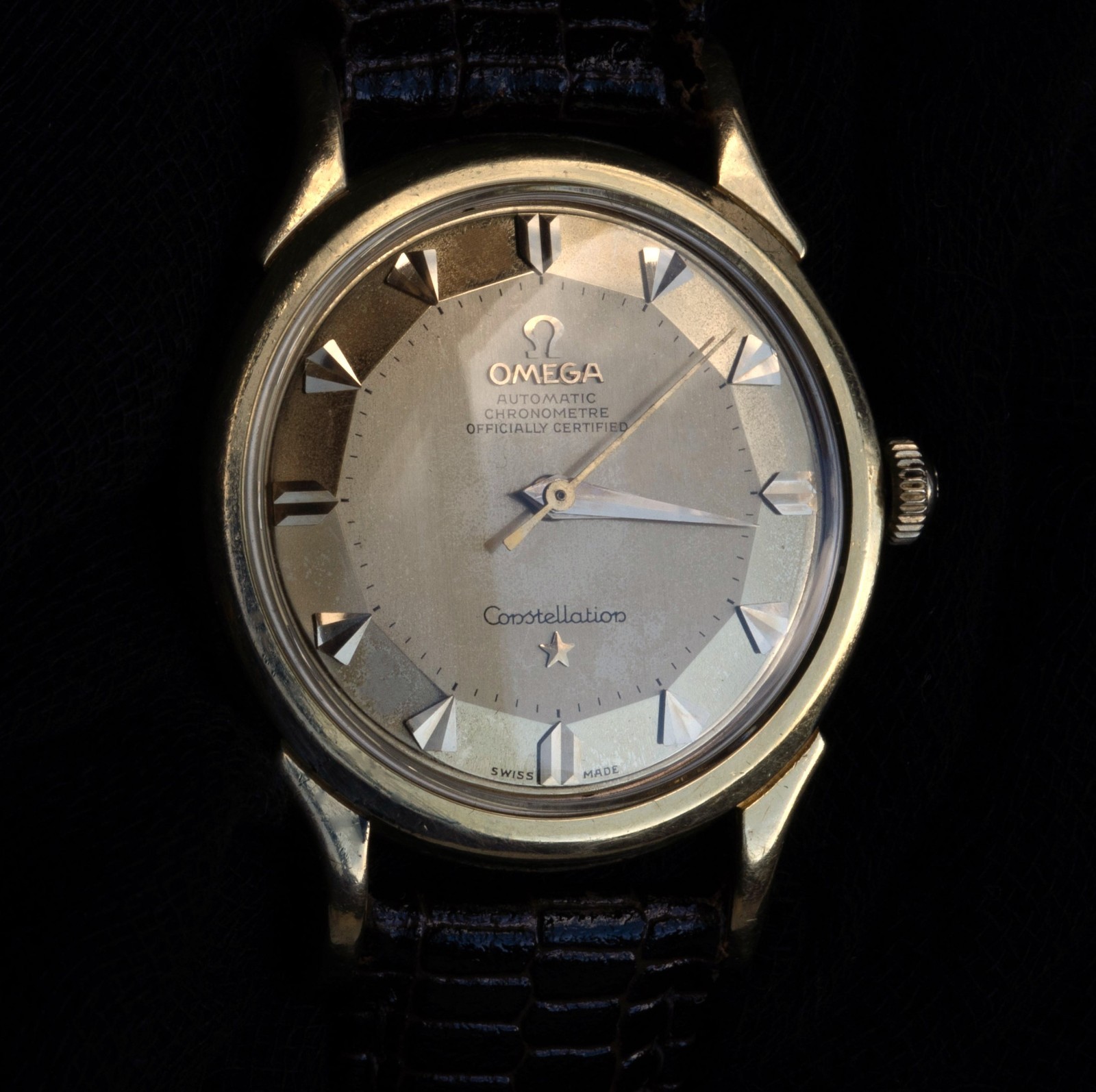 DELUXE 18k Solid Gold OMEGA Constellation Bracelet Automatic Vintage Mens Watch