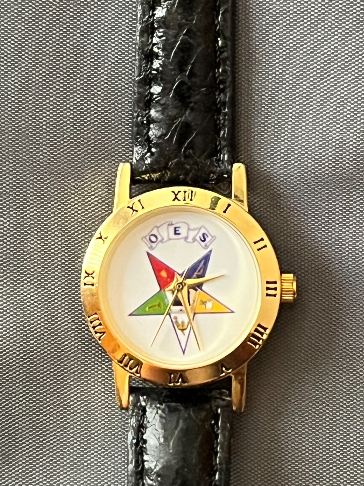 Colorful OES Order Eastern Star Leather Quartz Watch New Battery NEW!