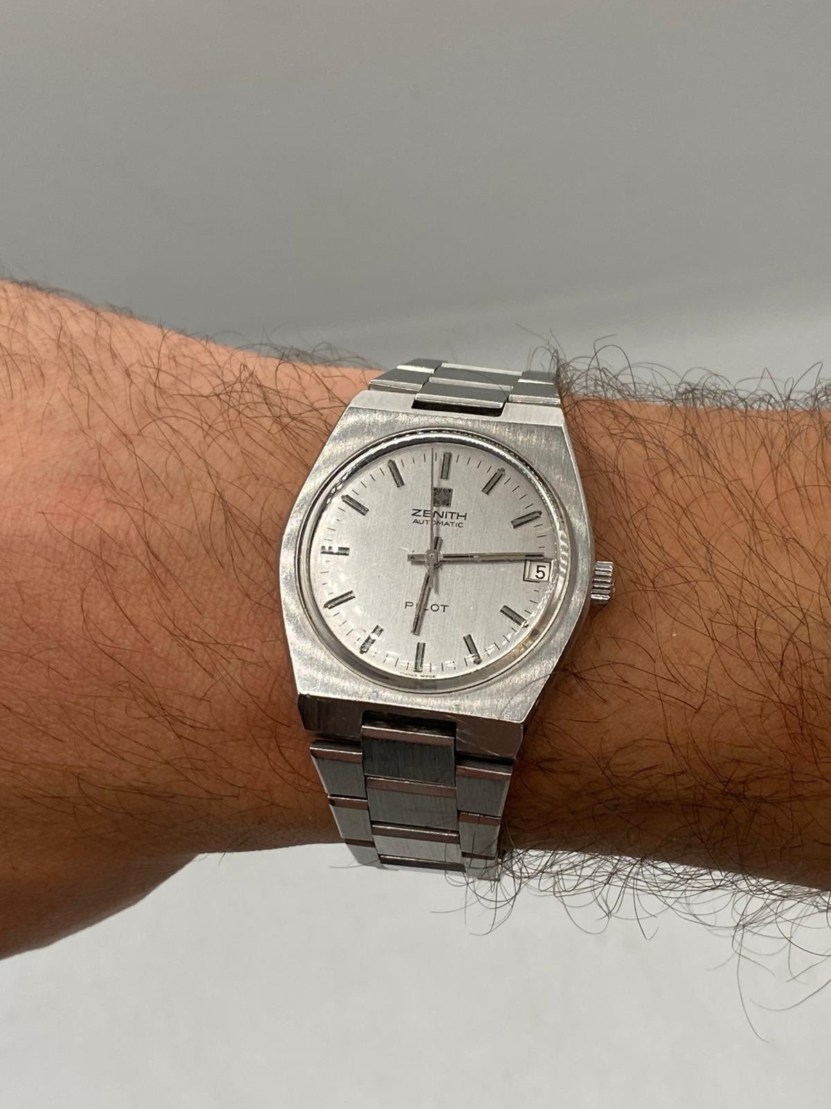 Extremely rare vintage Zenith Pilot automatic watch 01 0010 332, 1970 ca.