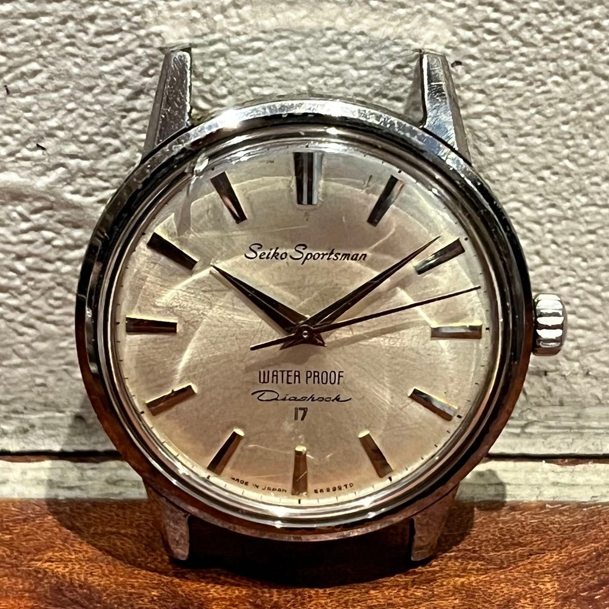 SEIKO Manual Wind 14091 Seiko Sportsman Silver Dial 17 Jewels Face Only Working