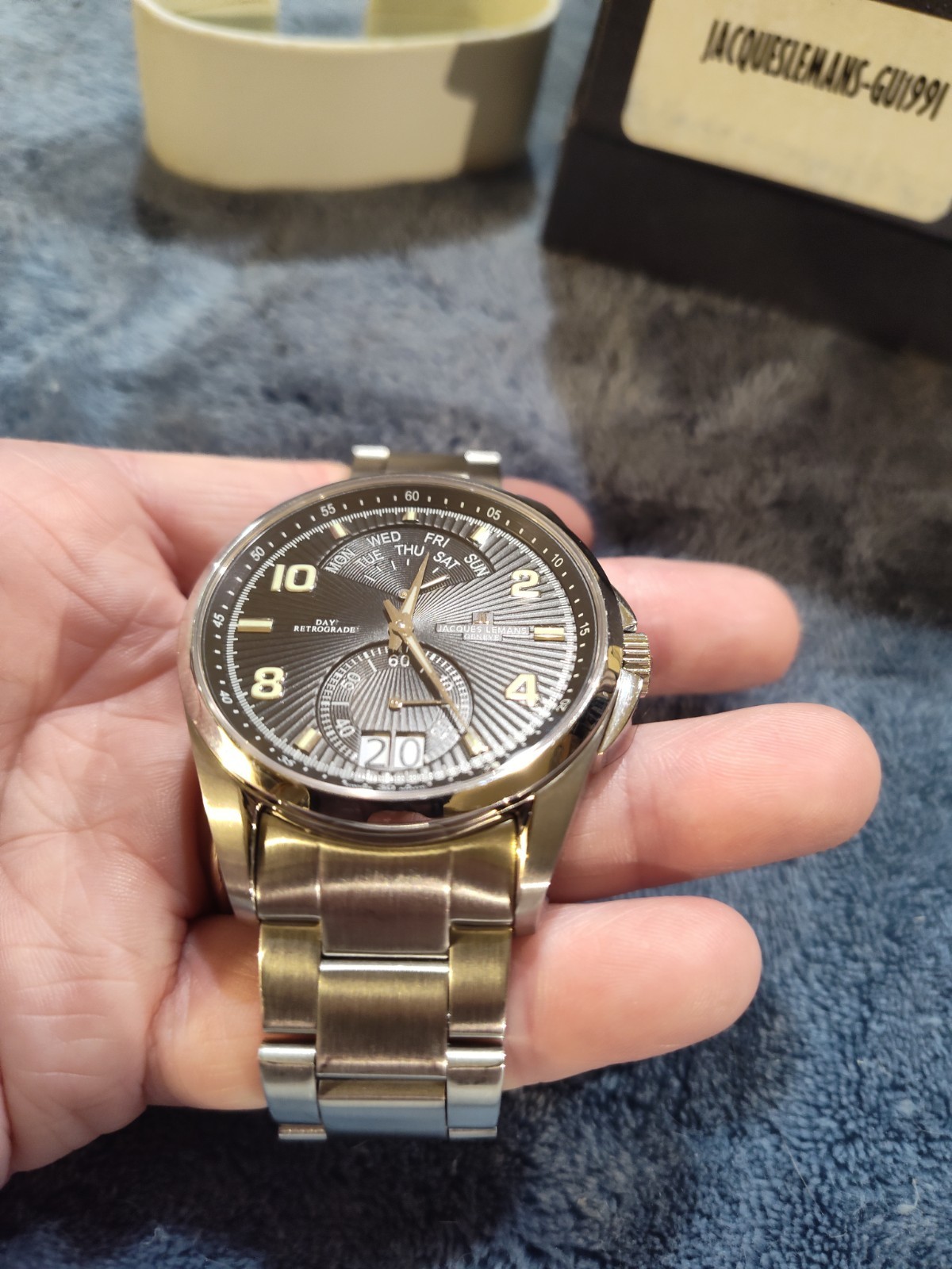 Jacques LeMans Tempora Retrograde Day, Big Date G-171 42MM 100 Meter