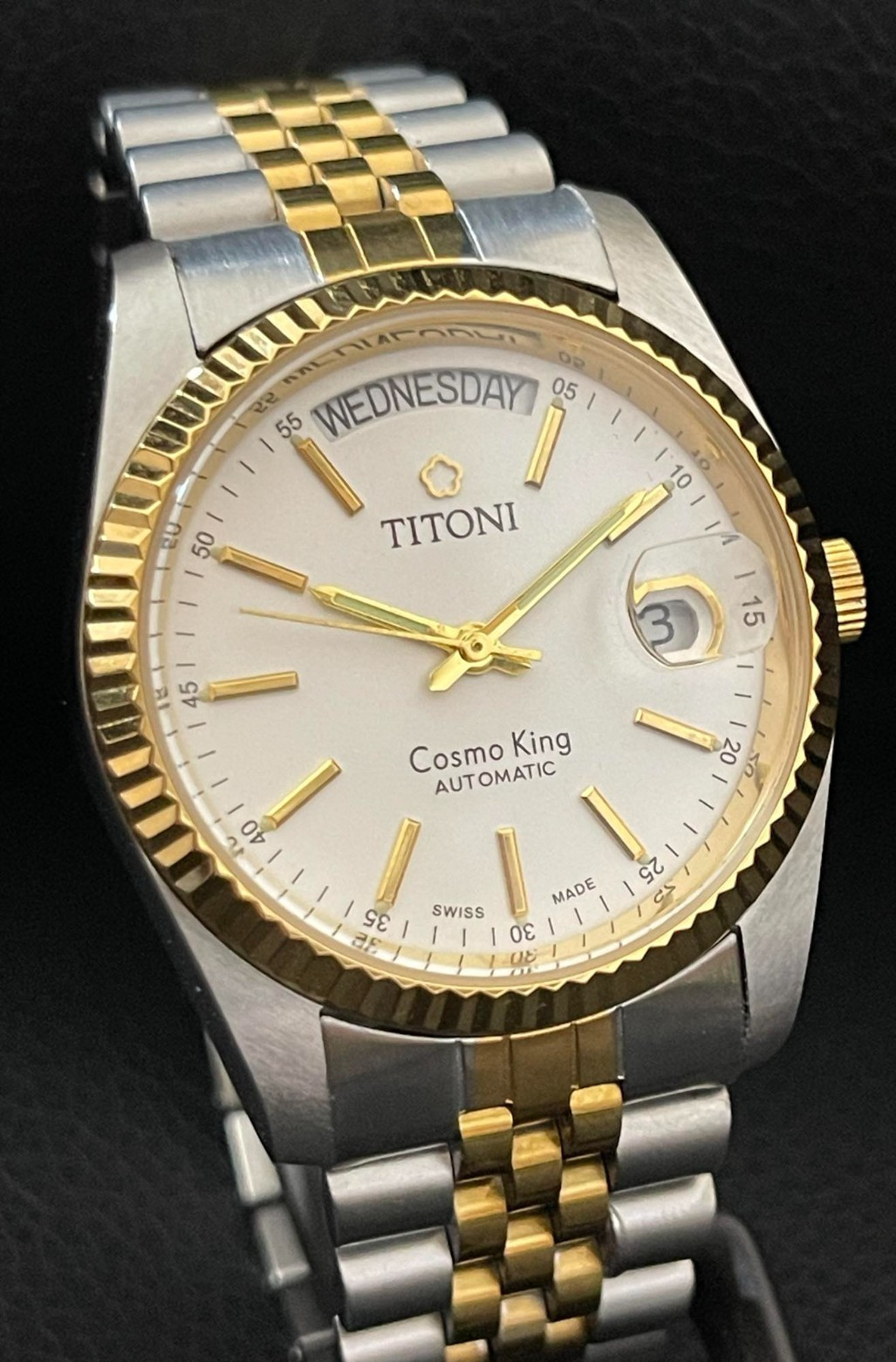 Titoni Cosmo King Automatic 2834 Swiss Made 36mm President Watch
