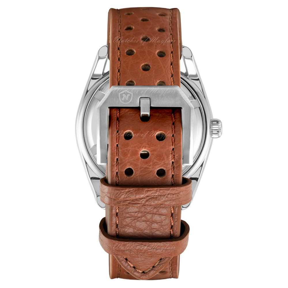 Nivada Grenchen Antarctic Eggshell Beige Luminova Brown Leather 38 mm 32080A23