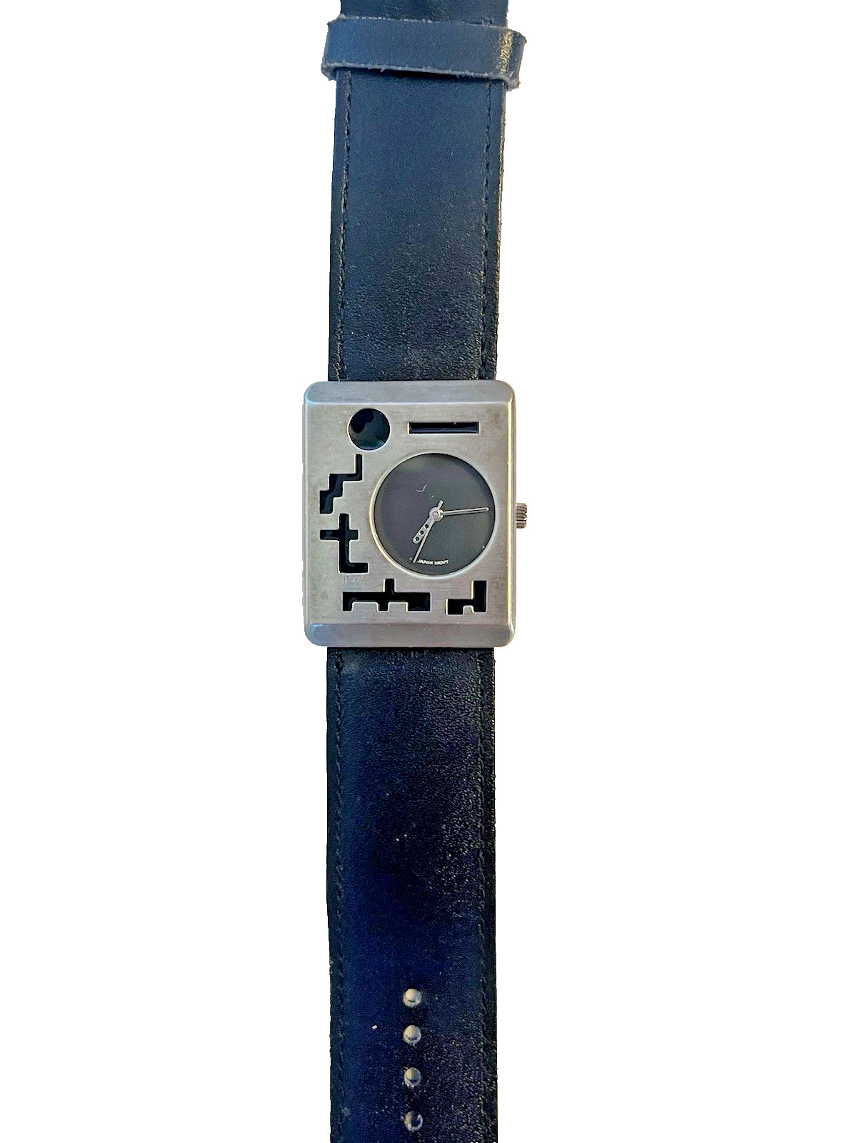 Vintage 1980’s geometric fashion watch black/silver-Rare find!