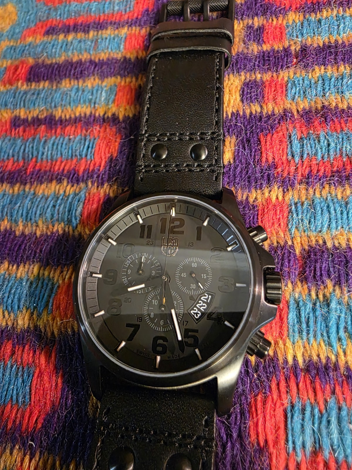 LUMINOX Atacama Field Chronograph Watch Blackout PVD Stainless Case Sapphire