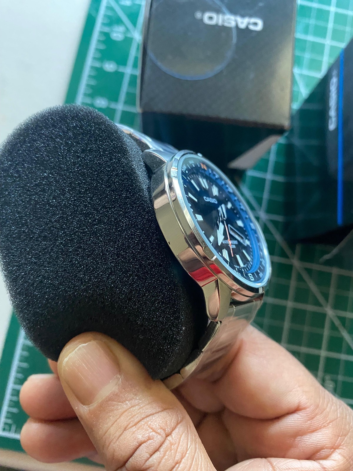 CASIO MTD-130D-1A2V Black Dial Blue Bezel Casual Quartz