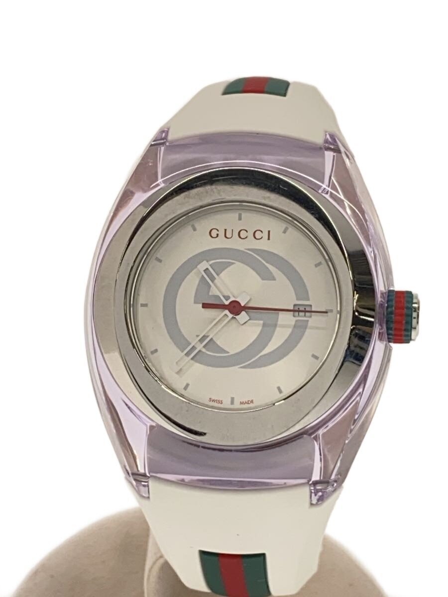 GUCCI Quartz Wristwatch Analog Rubber BEG WHT 137.3