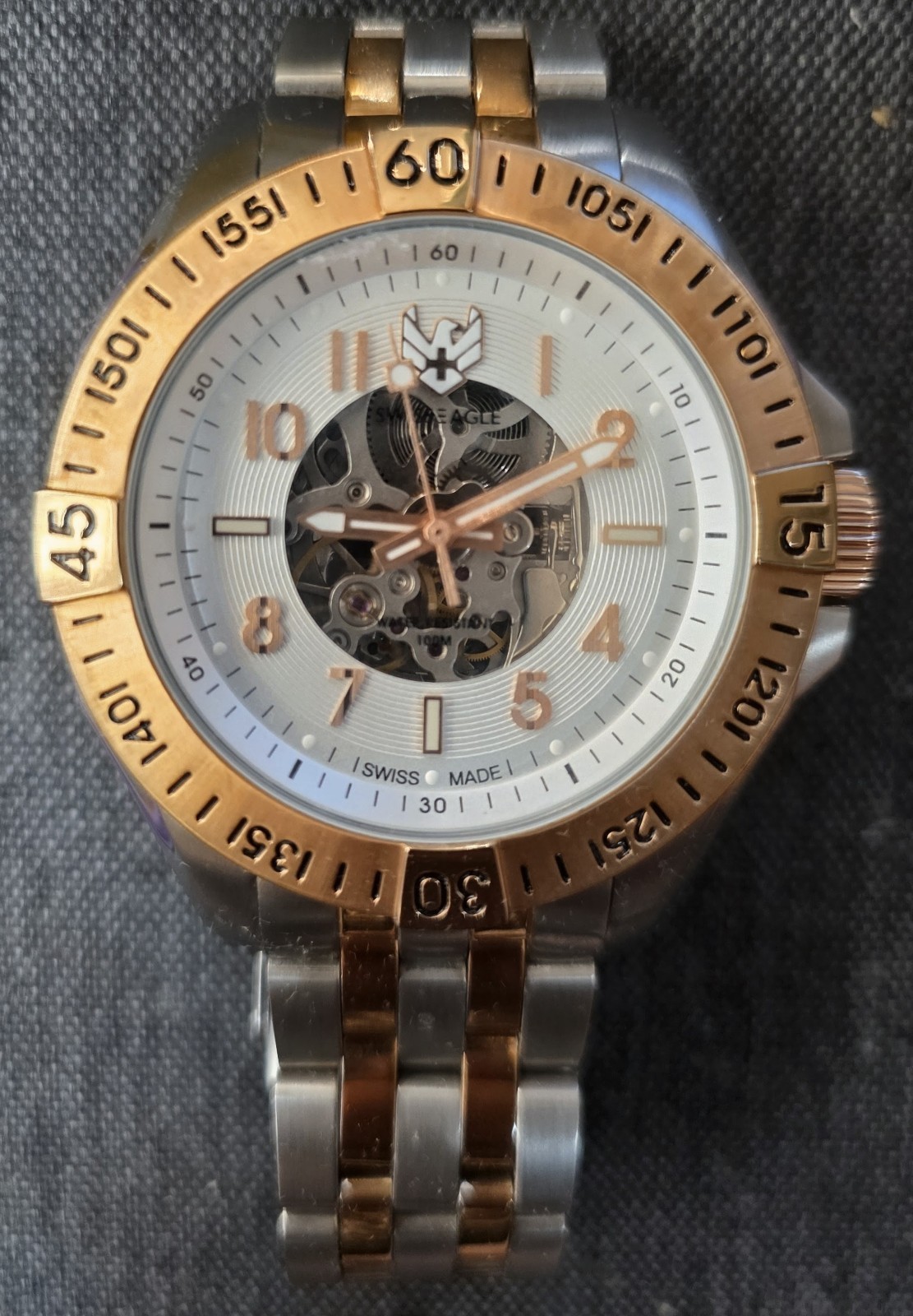 Swiss Eagle SE-9160A-66 Skeleton Automatic Men’s Swiss Made Watch Box
