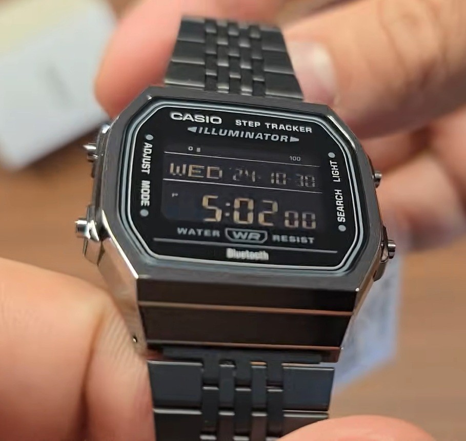 Casio ABL-100WEGG-1B Black Grey Digital Step Tracker Bluetooth Vintage Watch