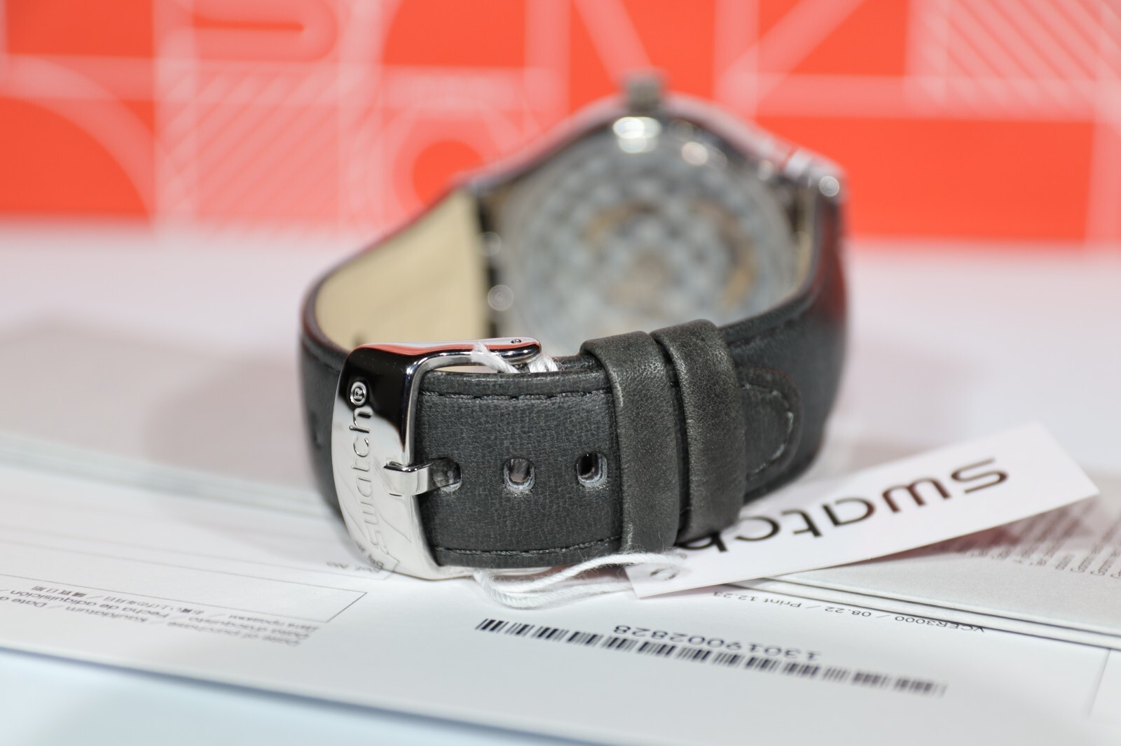 New Swiss Swatch Sistem51 Automatic Puzzle YIS408 42MM Silver Colored Leather St