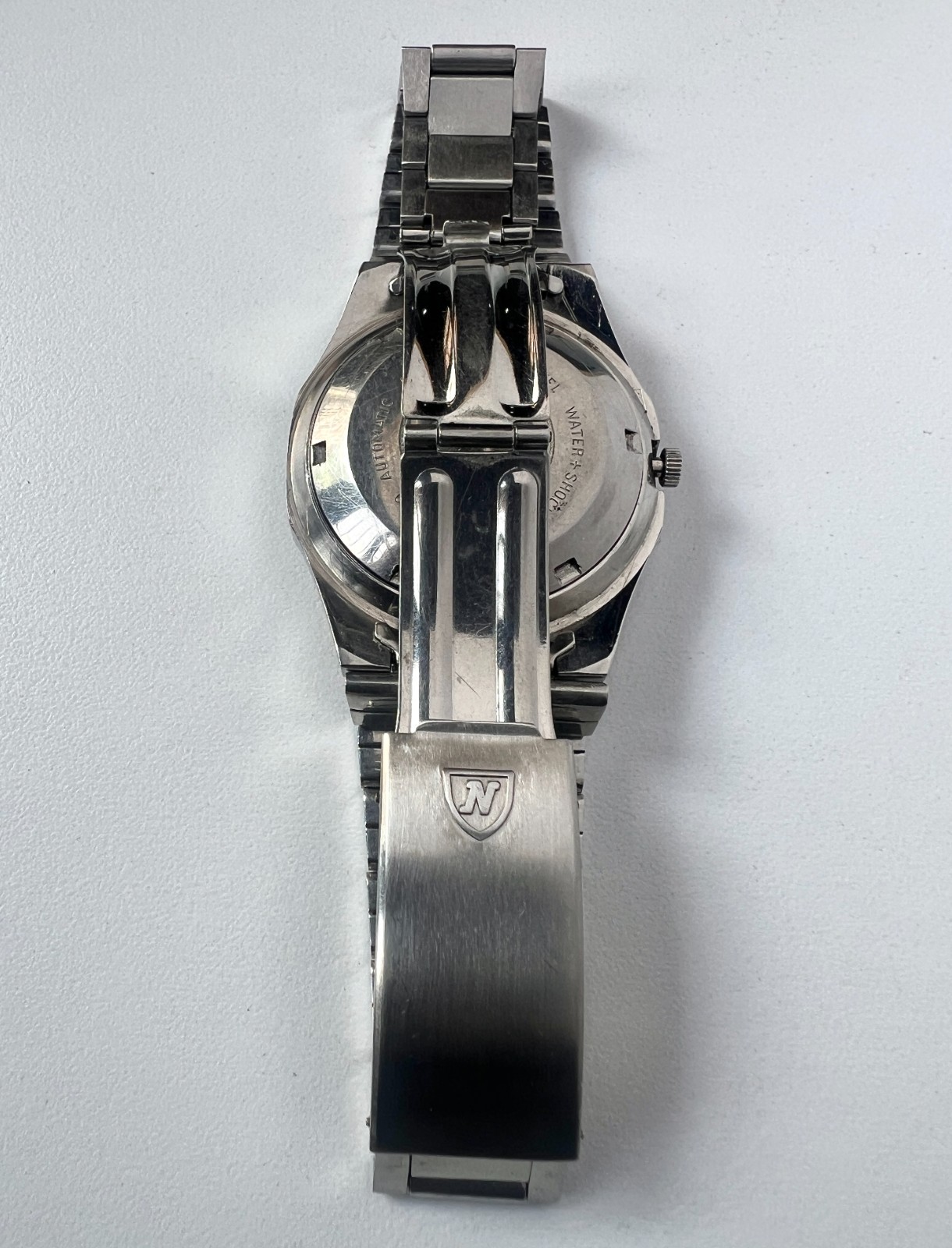 Nivada Grenchen F77 Automatic Watch Royal Oak Mustang 76 Vintage Mens Green Dial