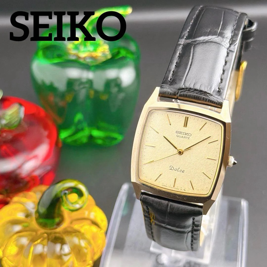 Seiko Dolce 7731-5160 Tungsten Quartz Mens 29mm Watch Gold/Silver/Black