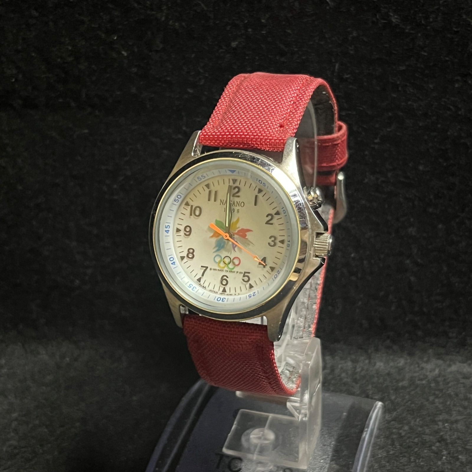 SEIKO ALBA V671-6000 1998 Nagano Olympics Watch White Dial New Battery