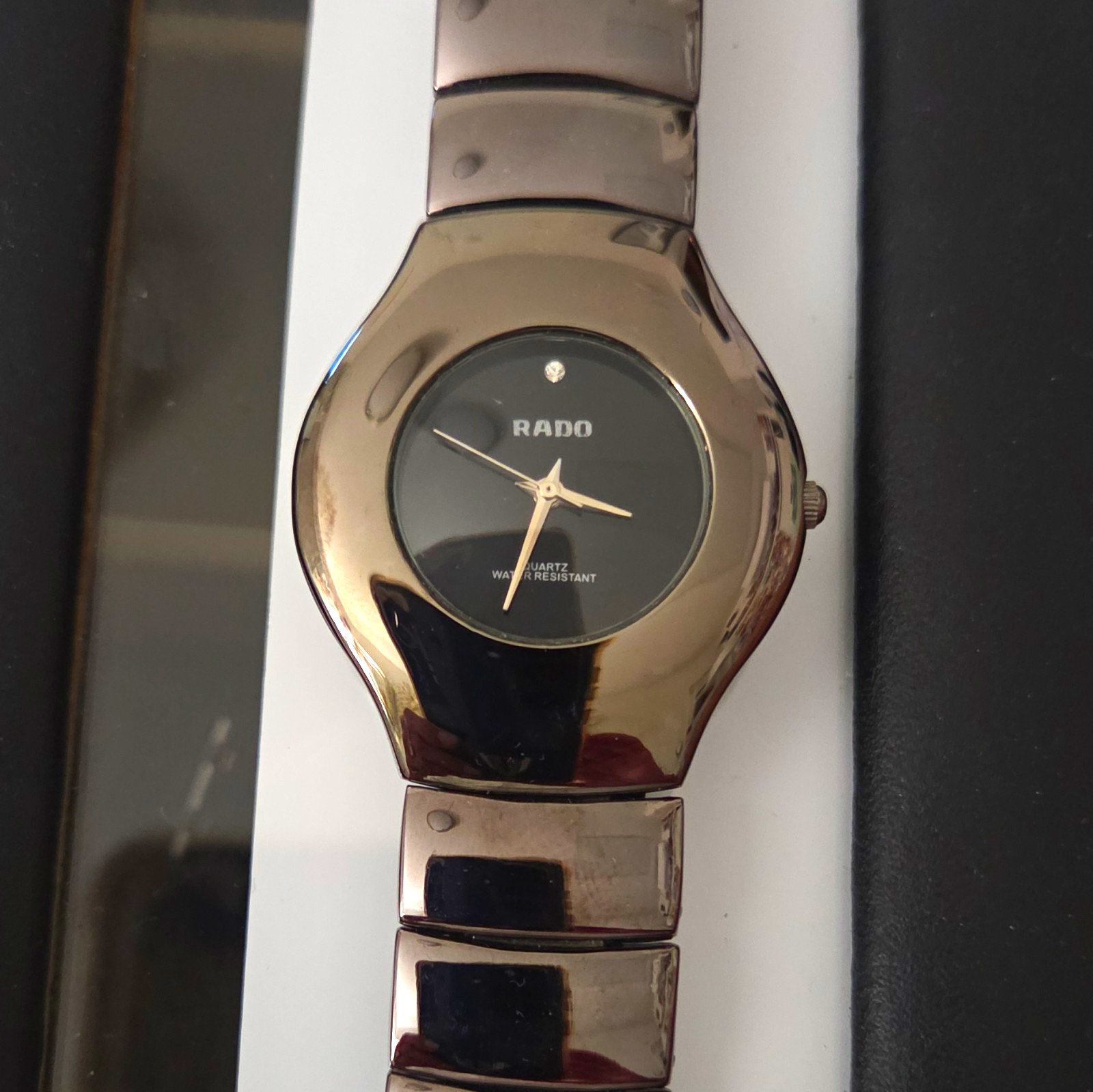 Rado Sintra Quartz Black Ceramic Bracelet Analog Black Dial Water-Resistant
