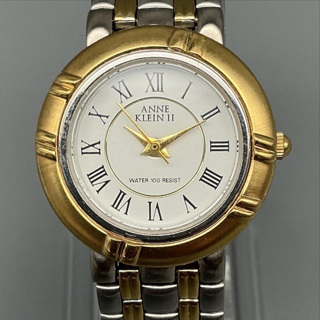 Anne Klein II Womens Watch 25mm Two Tone Bracelet in Box New Battery 6.25″