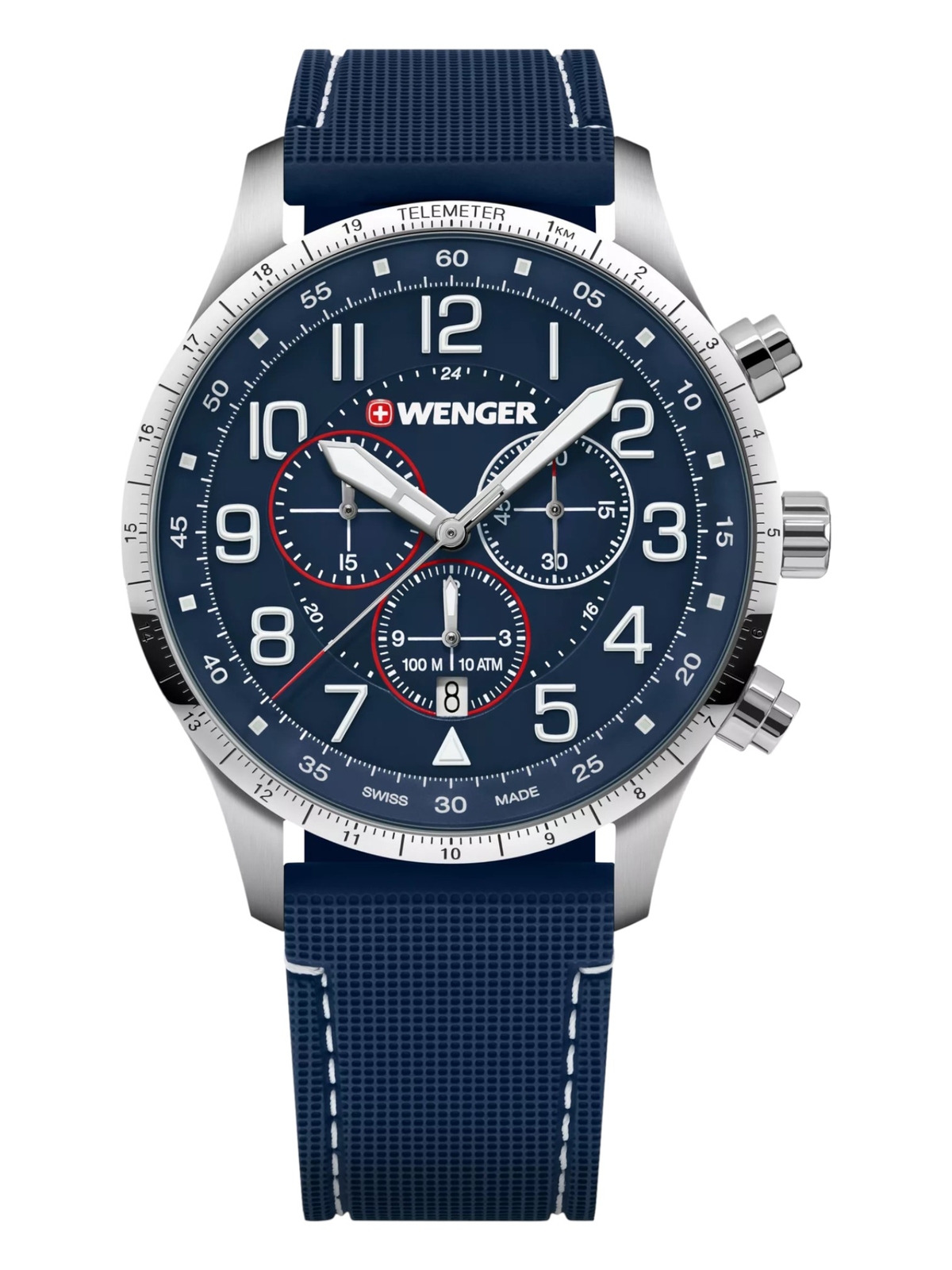 Wenger Swiss Army Men’s 01.1543.117 Attitude Chrono Blue Dial Watch 44 mm $330