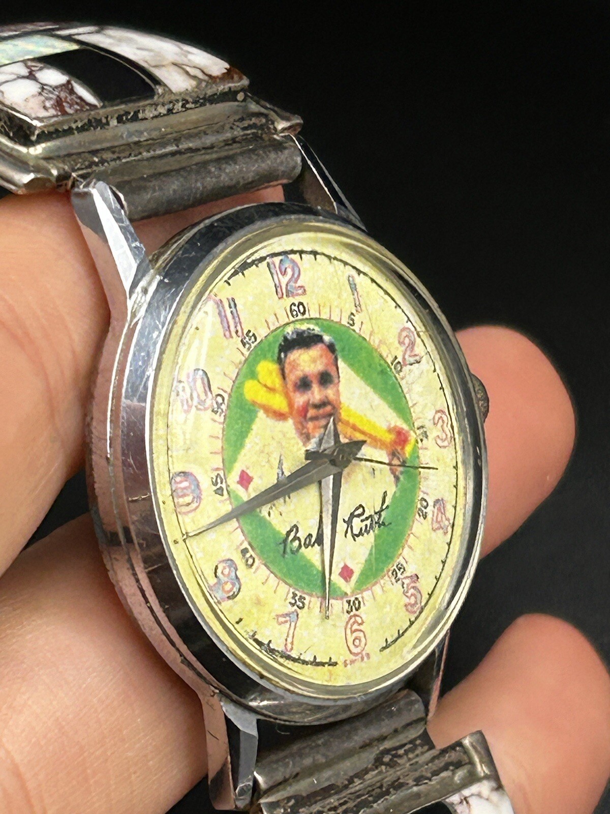 Babe Ruth Signed R. Francisco Sterling Opal Onyx Jasper Watch