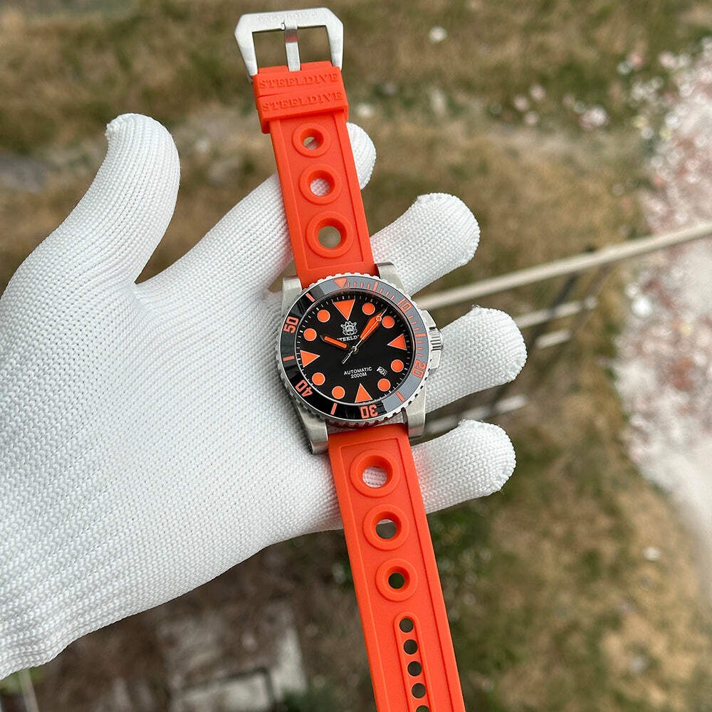 STEELDIVE SD1987 — Orange 46.5MM Big Size Analog 2000m NH35 Automatic Dive Watch