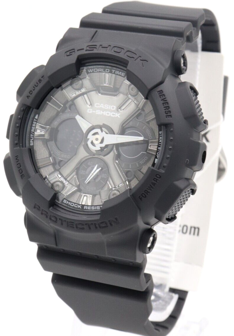 New Casio G-Shock Analog-Digital Black Chronograph Men Watch GMAS120MF-1A $130