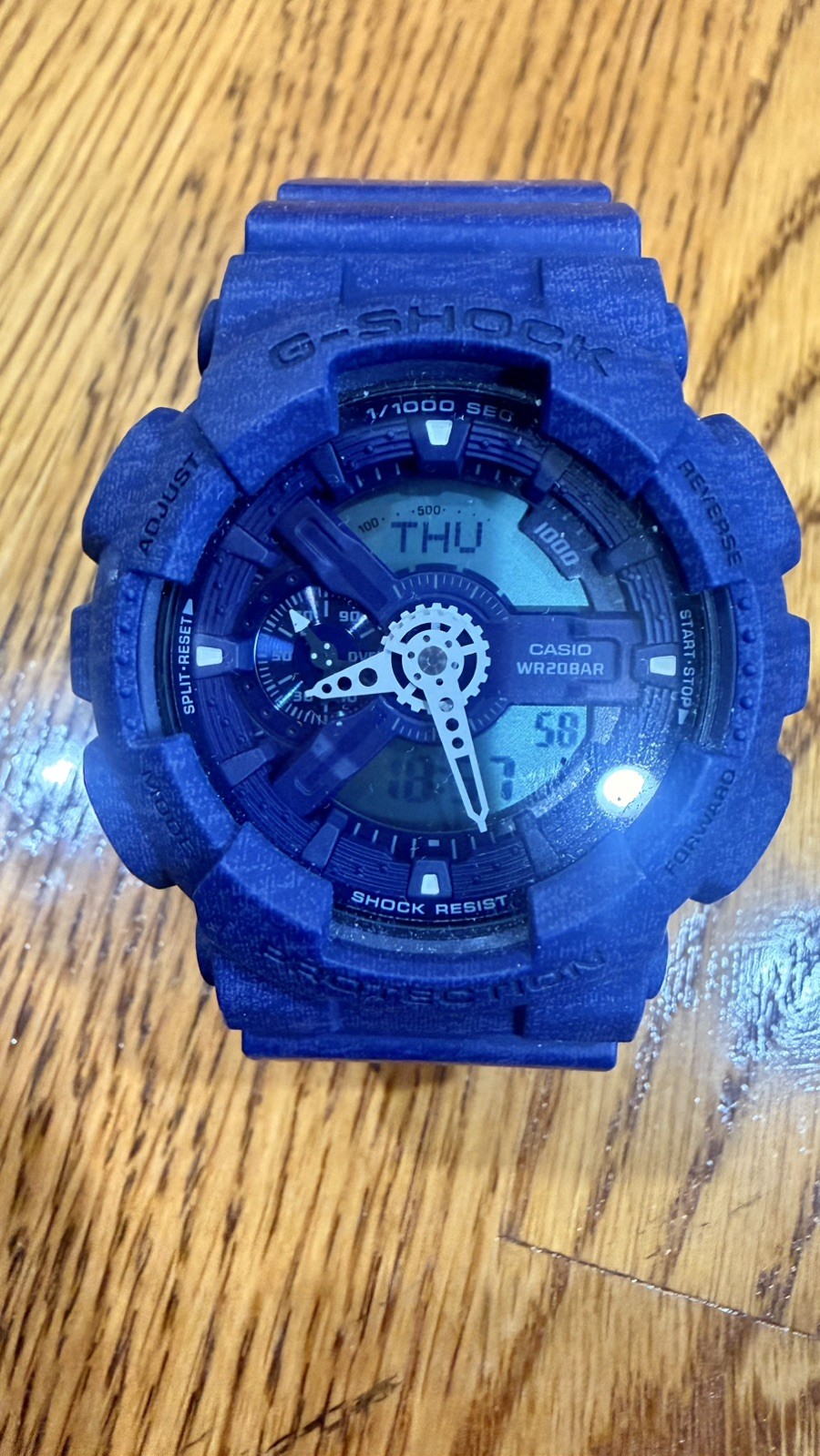 Men’s Casio G-Shock 5146 Digital Analog GA-110HT Watch navy blue
