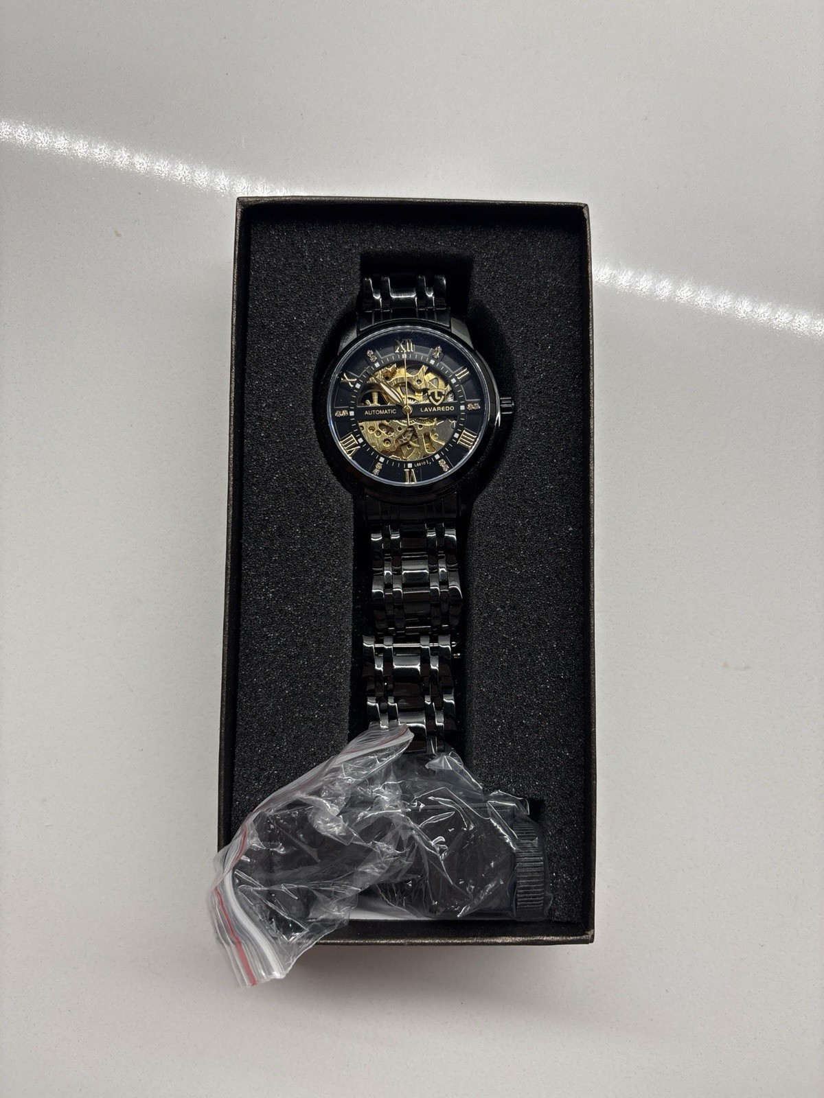 Lavaredo L6610 Automatic Skeleton Dial Wristwatch Black Stainless Steel