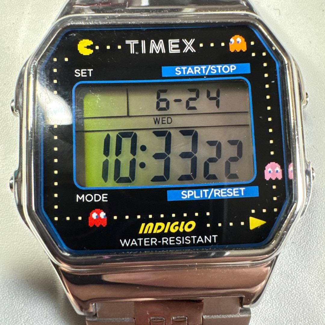 Timex Pac-Man Collaboration Digital Watch Unisex Gold 39mm Quartz Condition