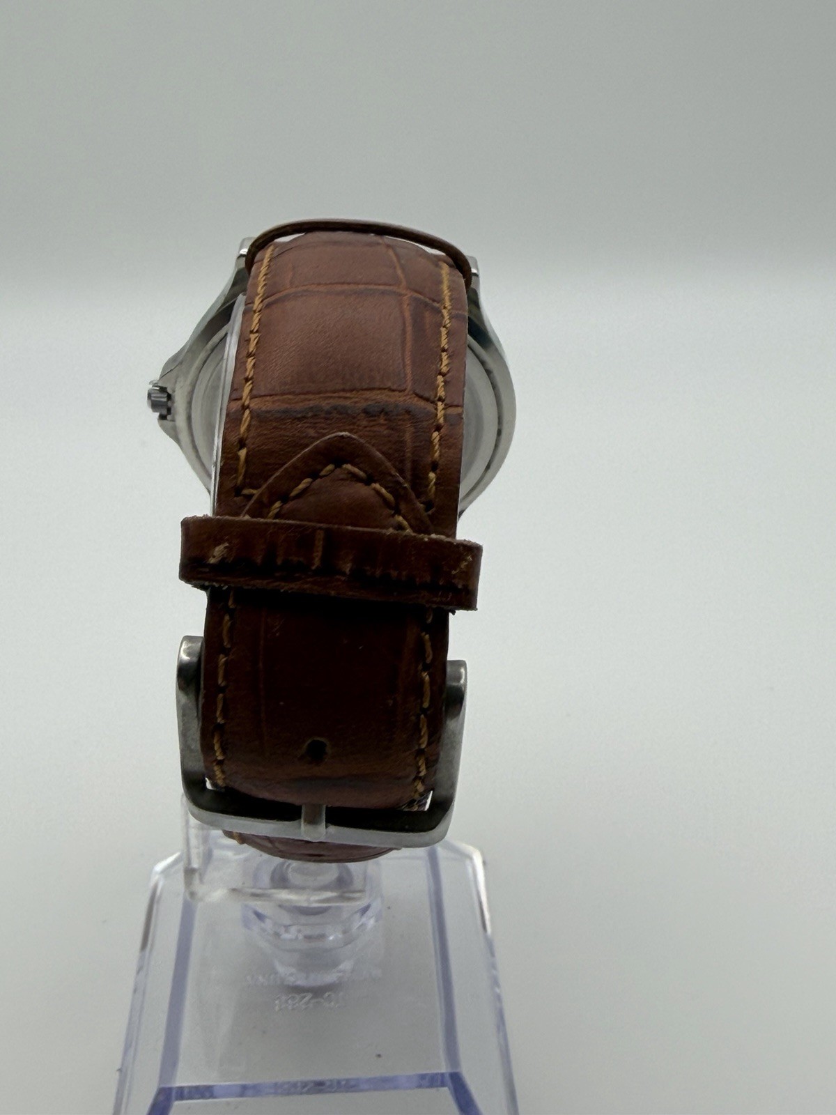 Timex Indiglo White Dial Quartz Date 30m WR Brown Leather Strap Watch