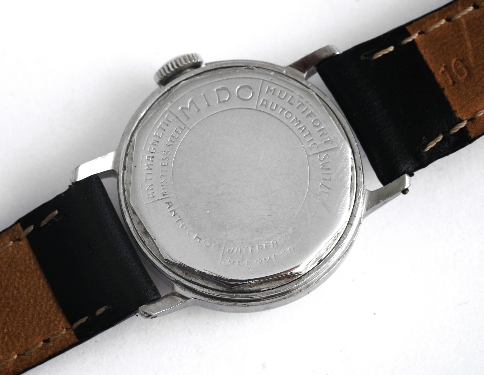 Vintage Mido Multifort Extra, gold bezel, automatic, two-tone dial, 29 mm diamet