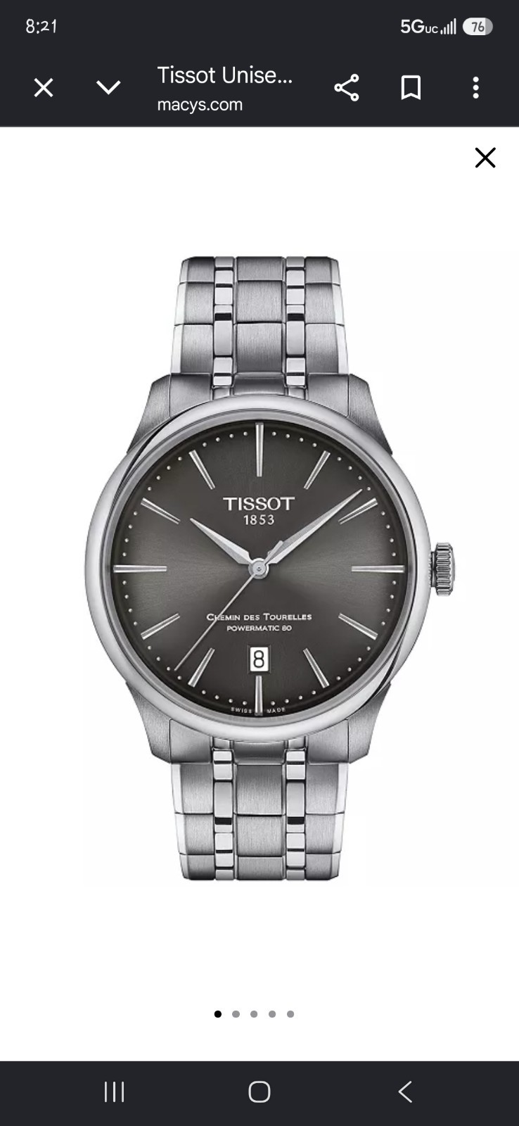 Tissot Chemin Des Tourelles Silver Unisex Adults Watch – T139.807.11.031.00