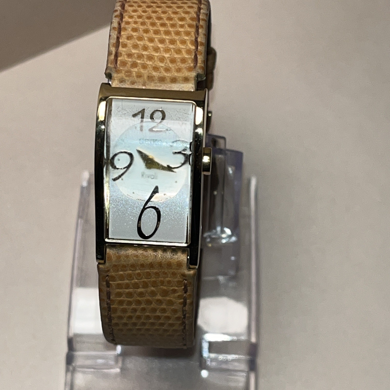 VintageSeiko Ladies Rivoli Gold Plated Tank Watch Curved Case Rare Watch Working