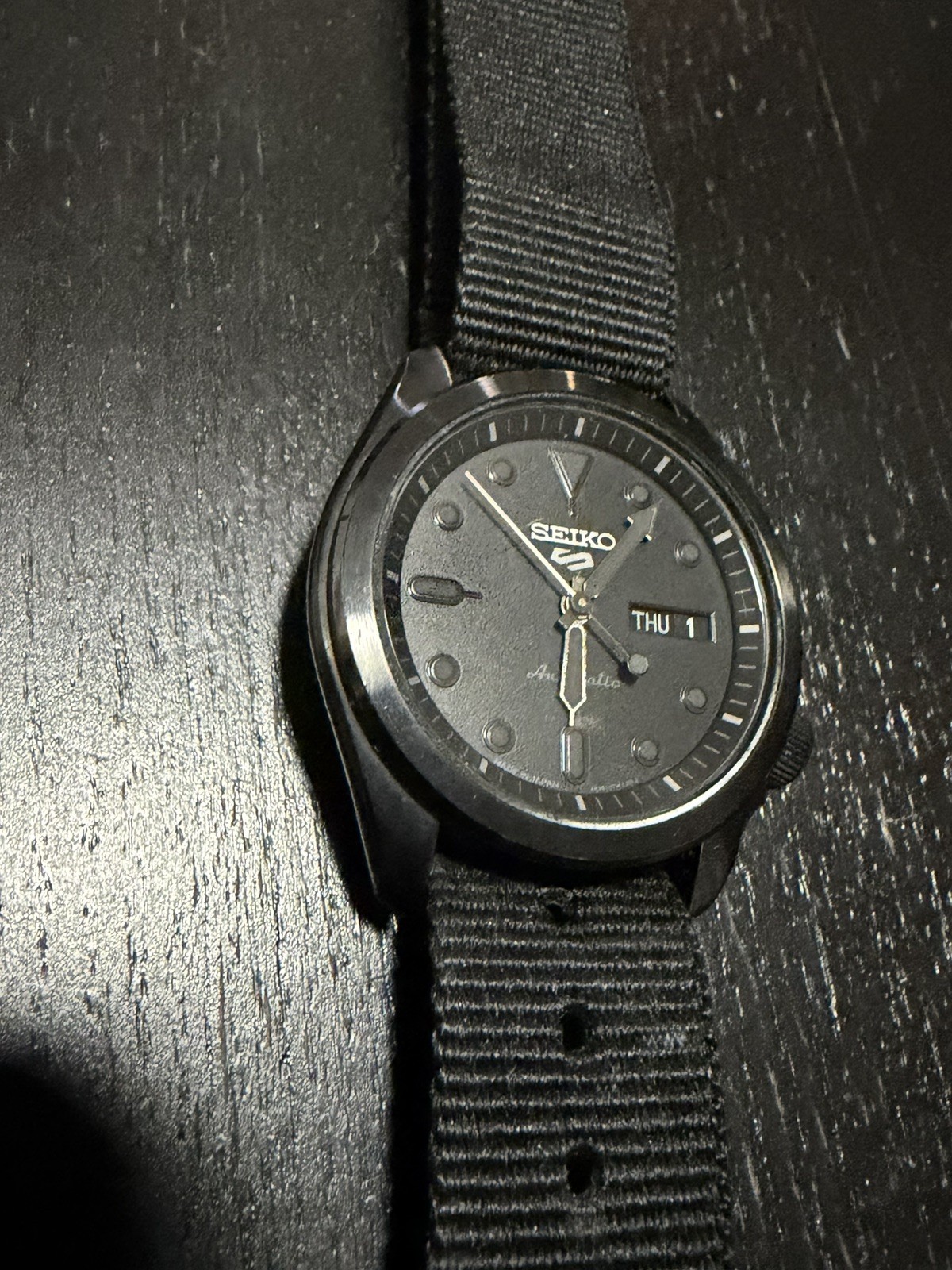 Seiko SRPE69 All Black Stainless Steel with original band