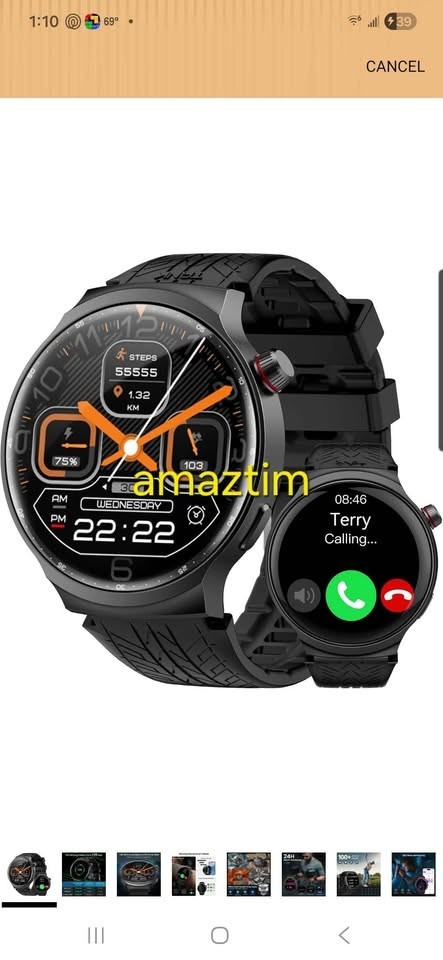 AMAZTIM Smartwatches For Men 1.85” Screen Long Battery Life Bluetooth Call